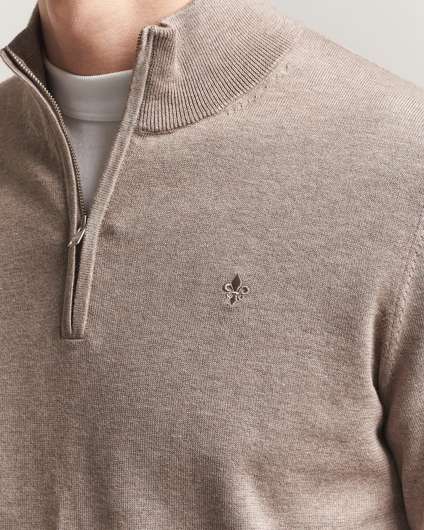 Herre | Gensere | Morris | Riley Half-Zip Brown