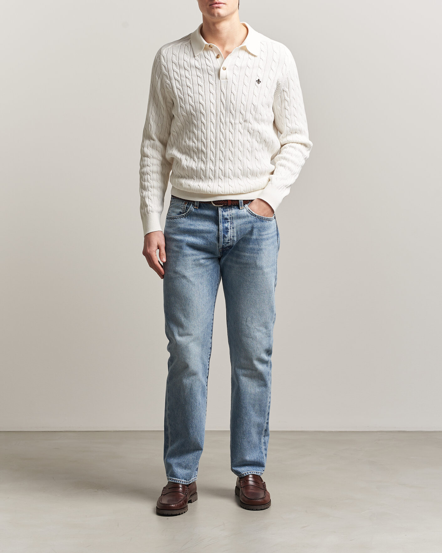 Herre | Gensere | Morris | Lancaster Cable Polo Off White