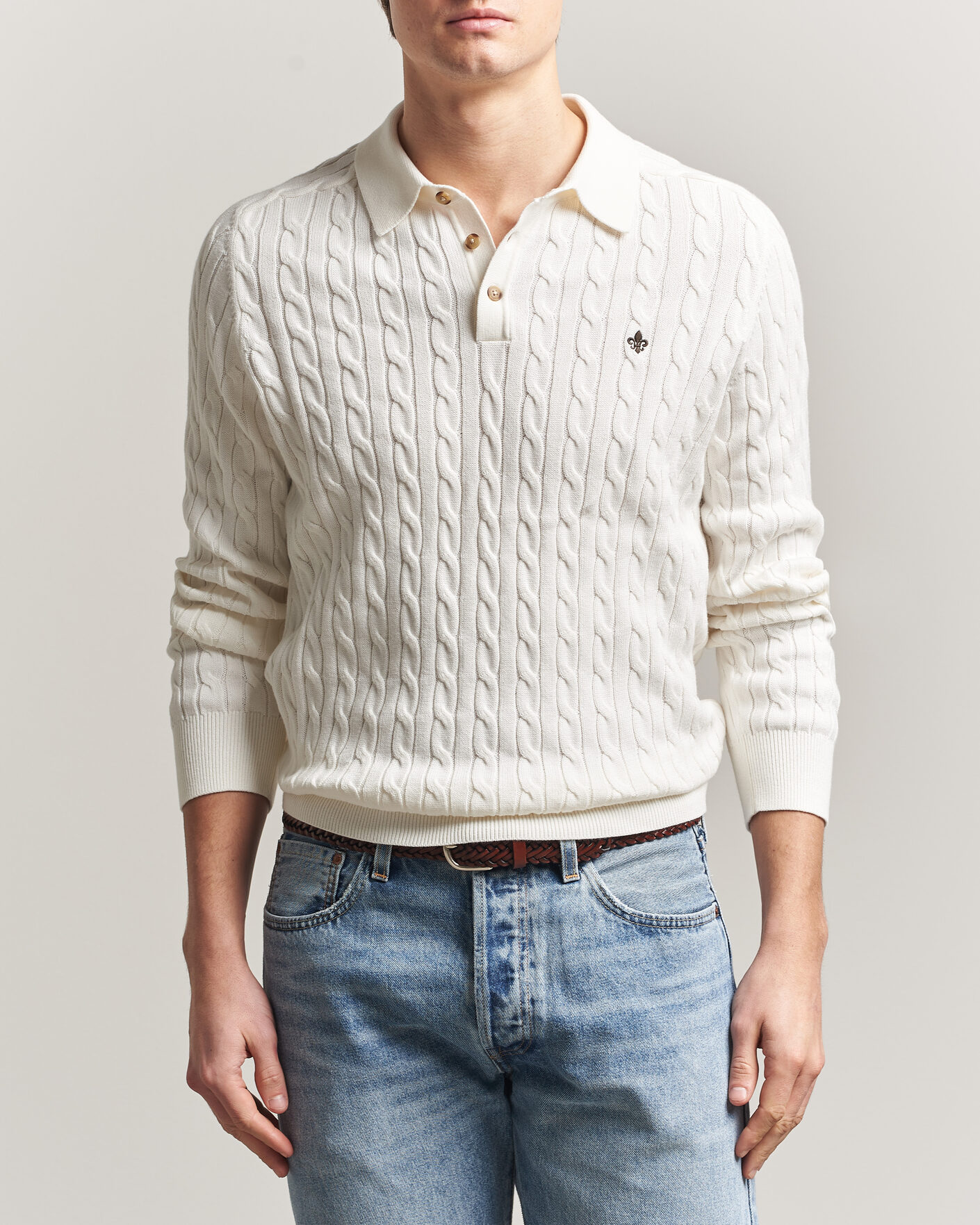 Herre | Gensere | Morris | Lancaster Cable Polo Off White