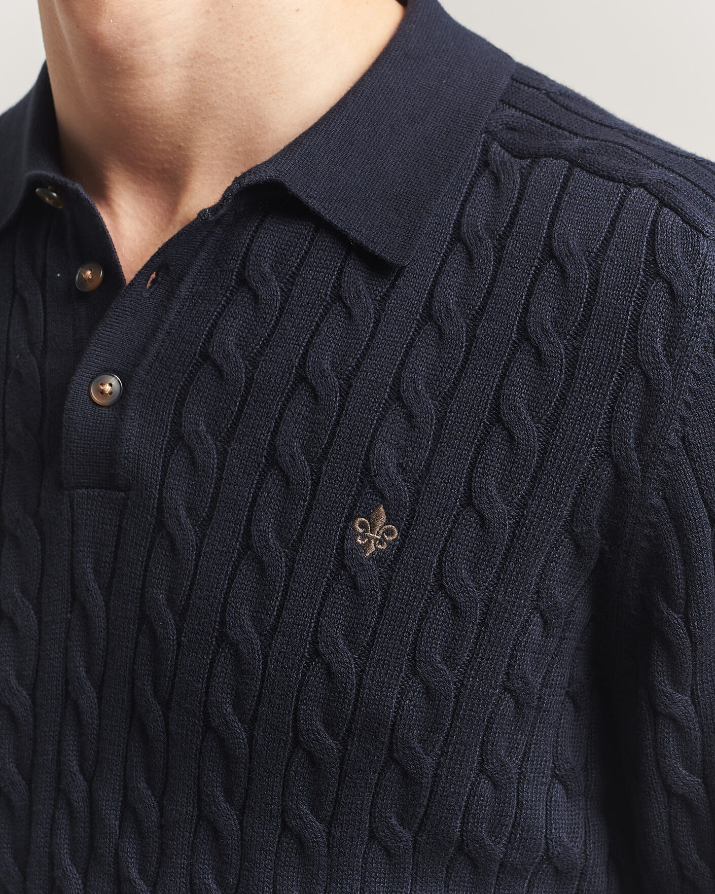 Herre | Gensere | Morris | Lancaster Cable Polo Navy