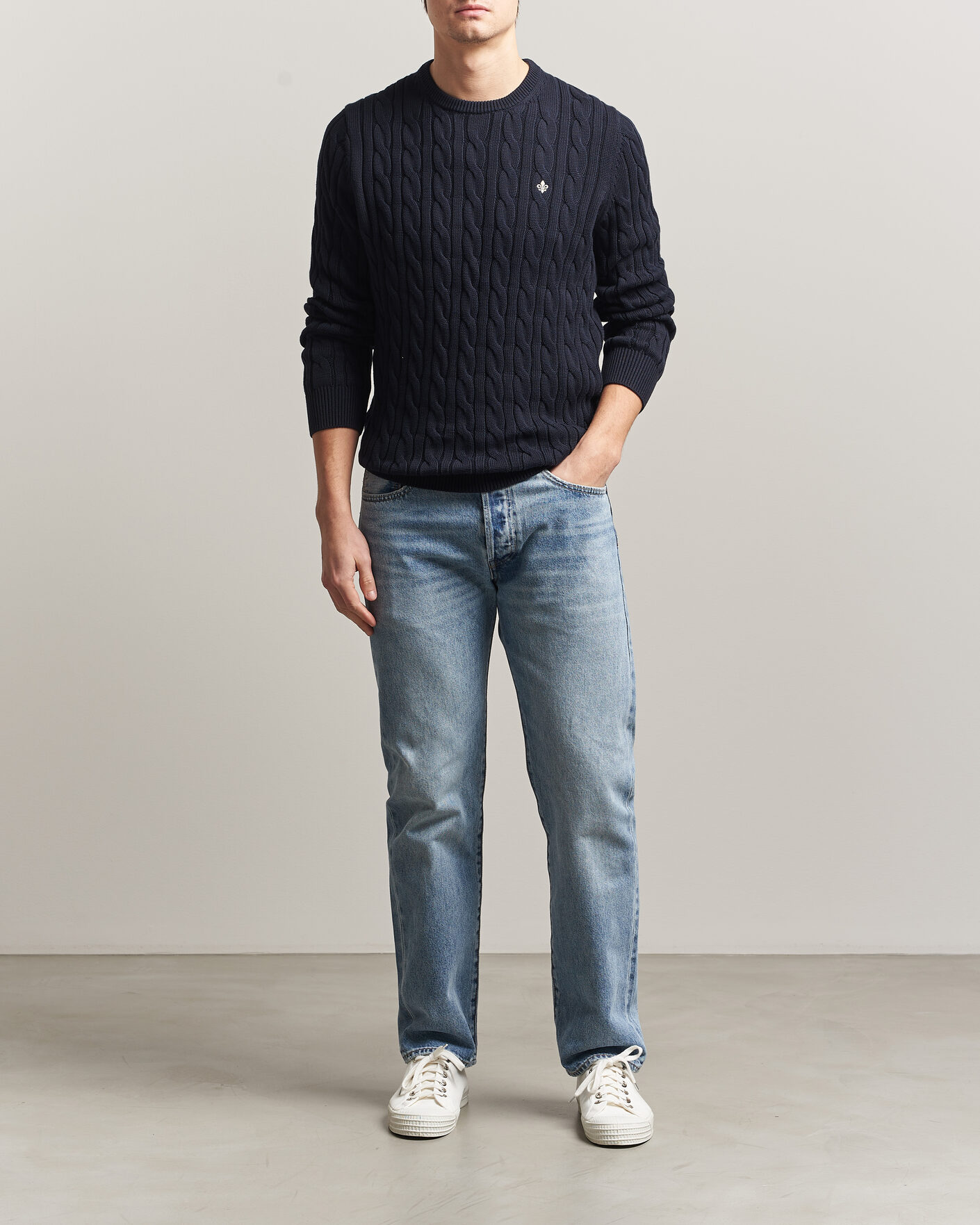 Herre | Gensere | Morris | Ethan Cable Oneck Navy