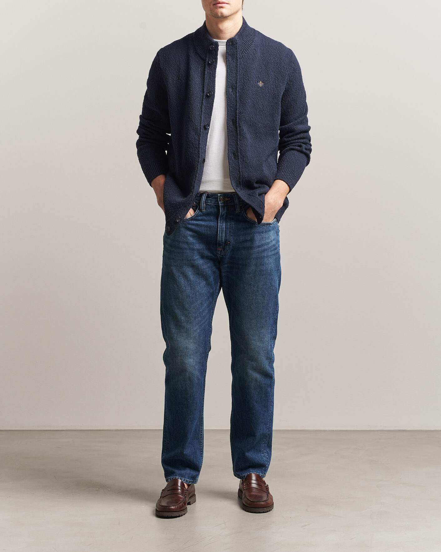 Herre | Gensere | Morris | Windham Button Cardigan Navy