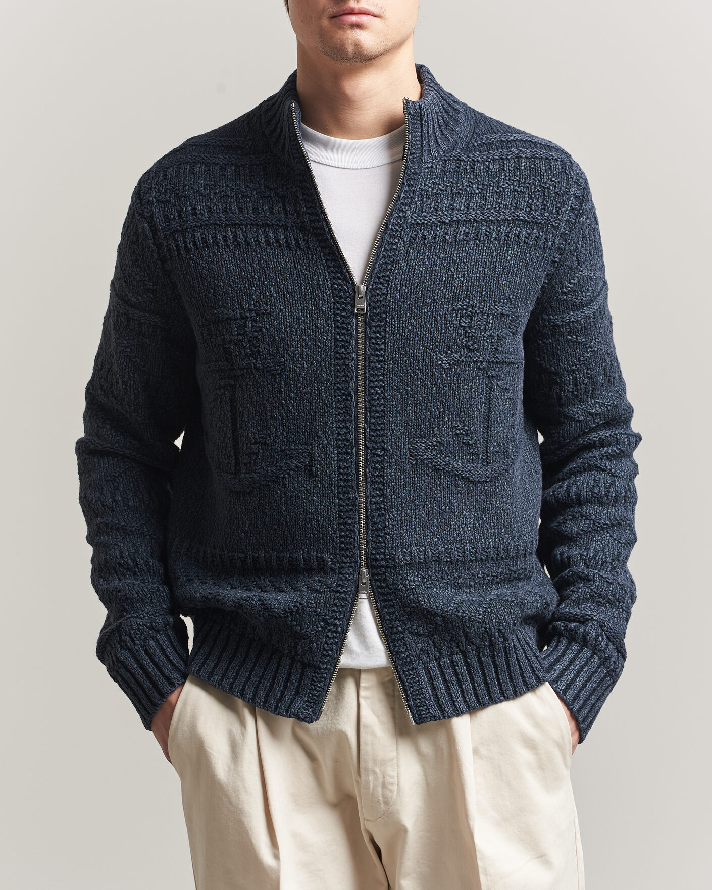 Herre | Gensere | Morris | Chatham Knitted Jacket Navy