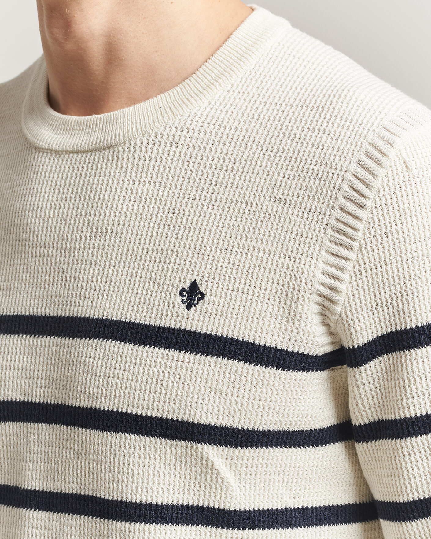 Herre | Gensere | Morris | Benedict Stripe Oneck Off White