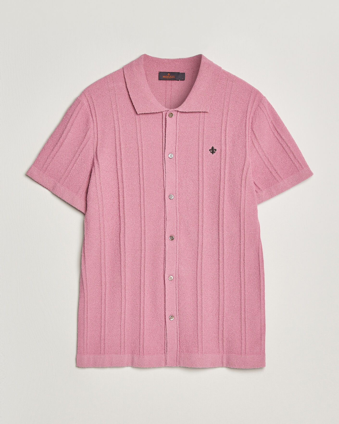 Herre | Skjorter | Morris | Clayton Knitted Short Sleeve Shirt Pink
