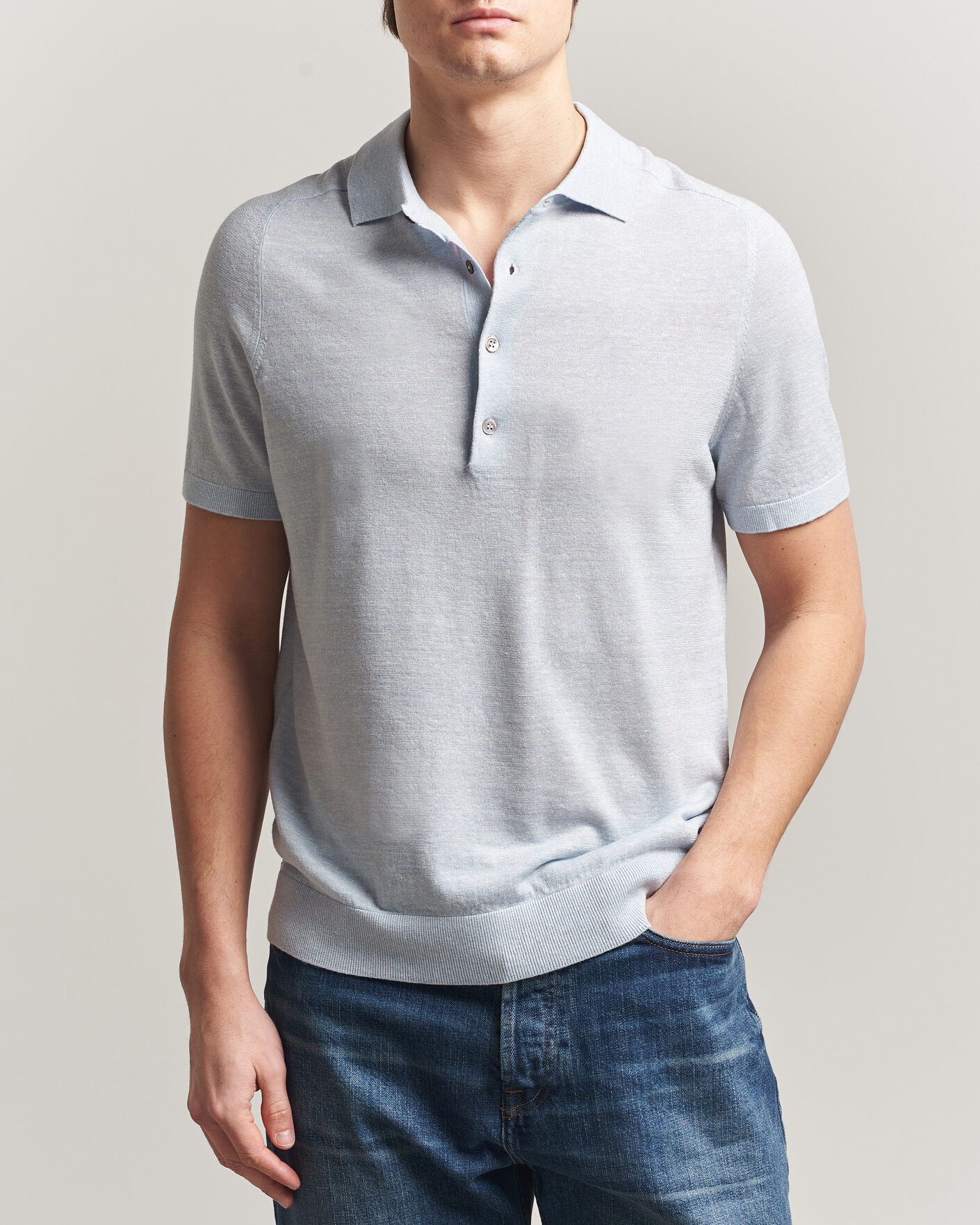 Herre | Pikéer | Morris | Colin Short Sleeve Polo Shirt Light Blue