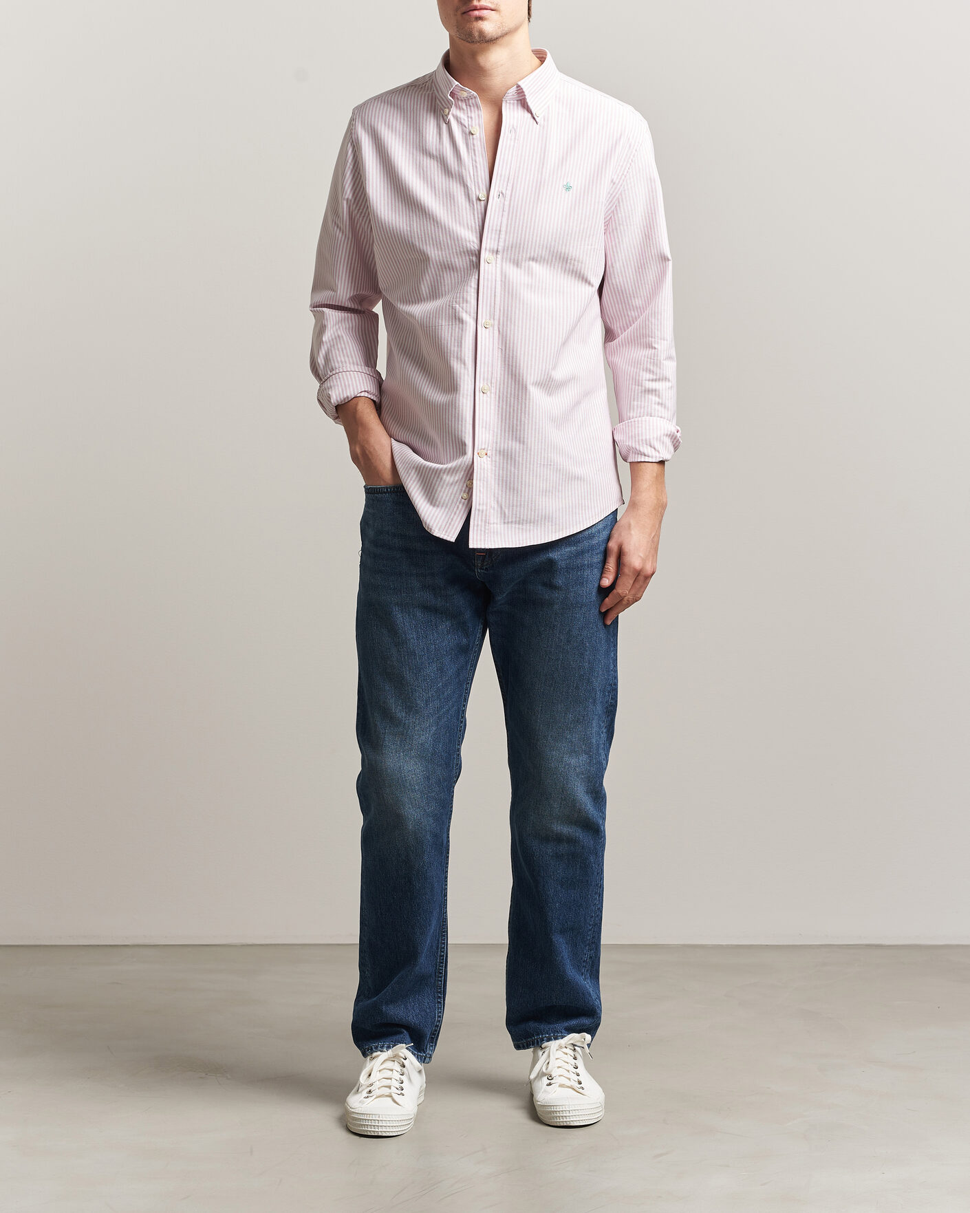 Herre | Skjorter | Morris | Douglas Striped Oxford Shirt Pink