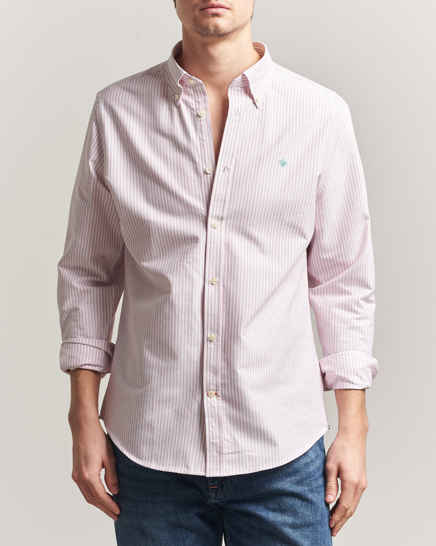 Herre | Skjorter | Morris | Douglas Striped Oxford Shirt Pink