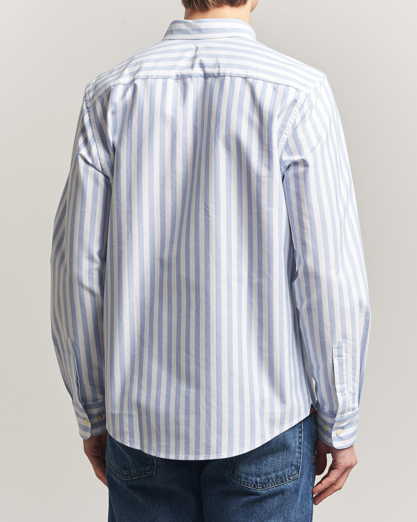 Herre | Skjorter | Morris | Douglas Striped Oxford Shirt Light Blue
