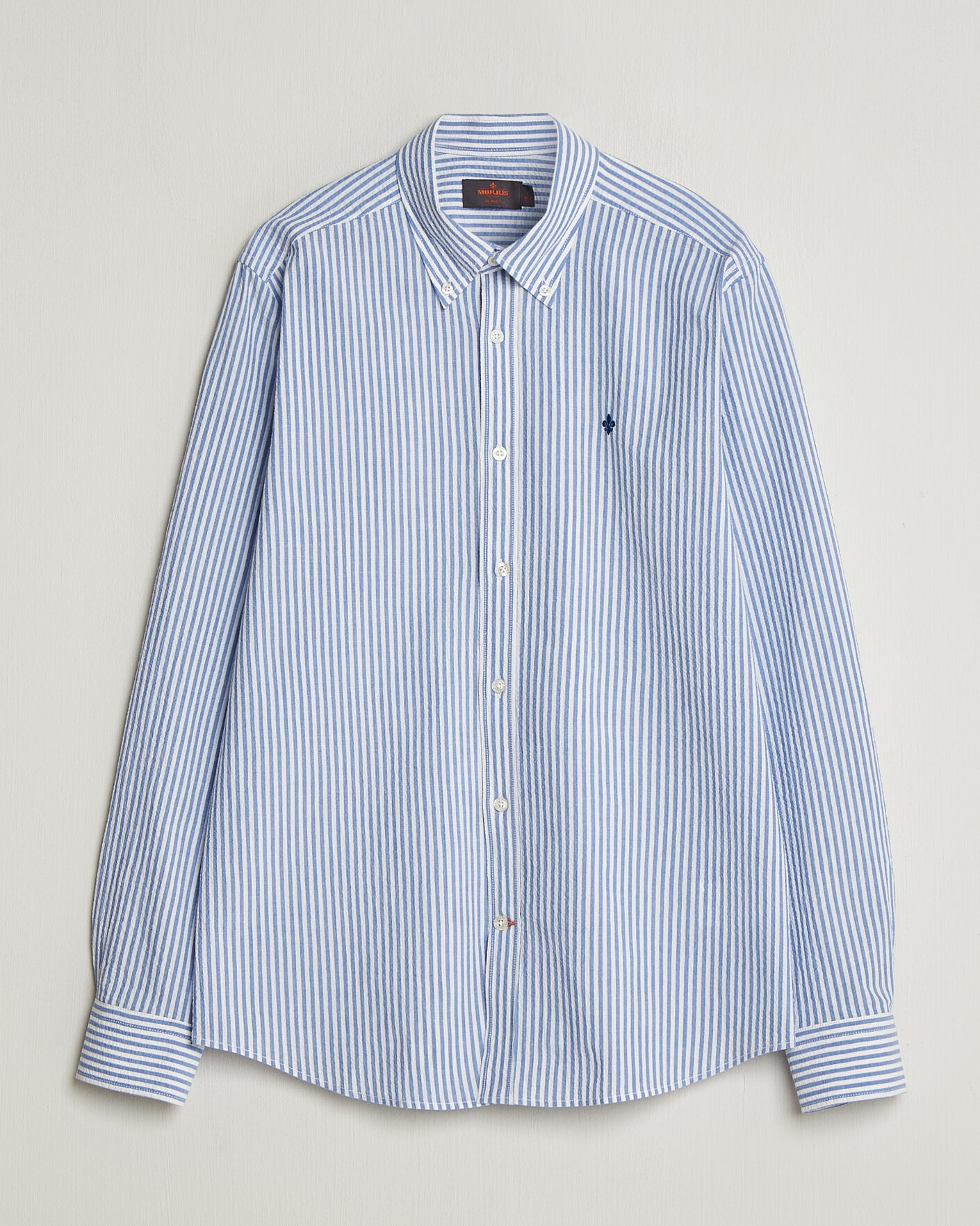 Herre | Skjorter | Morris | Seersucker Shirt Blue