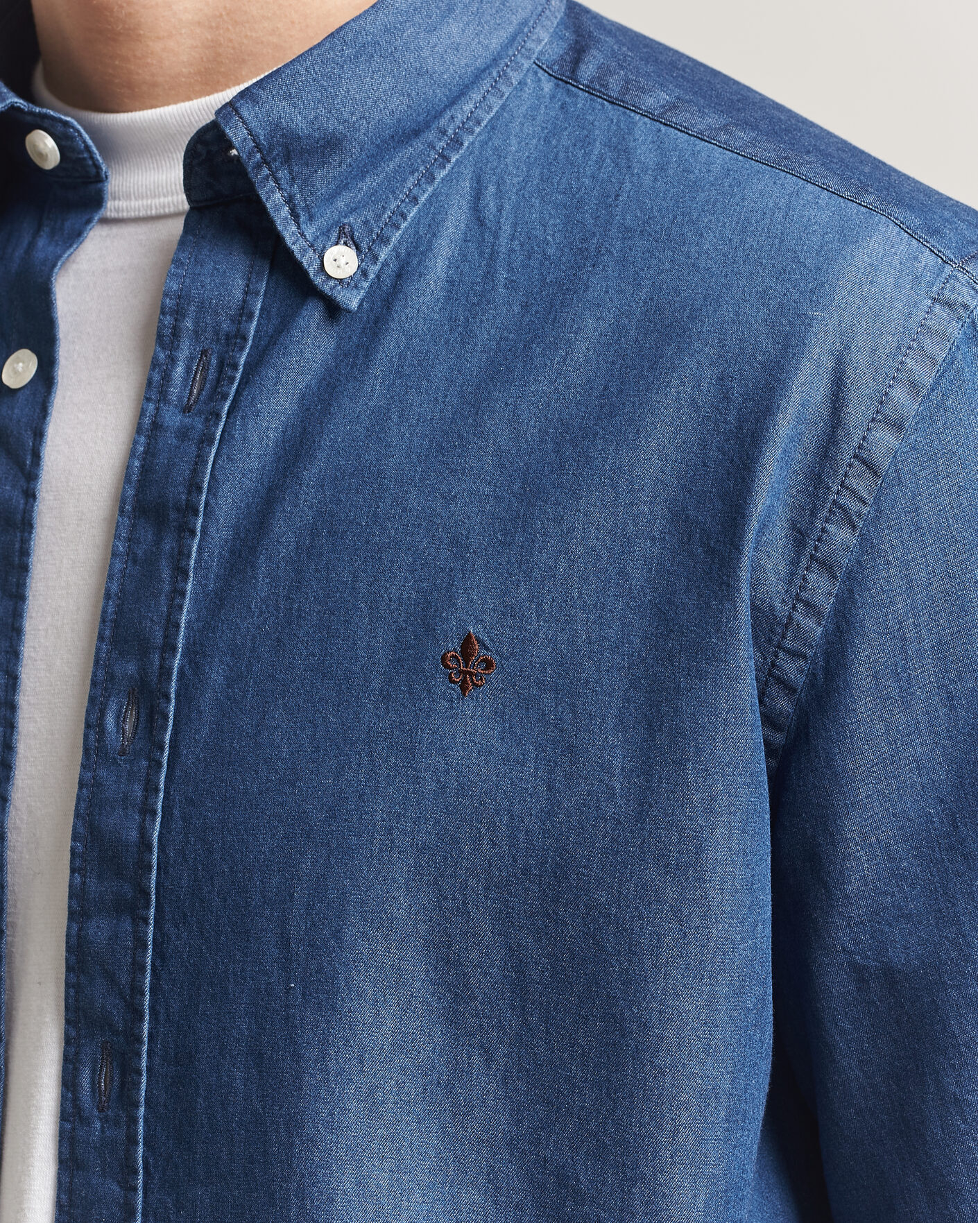 Herre | Skjorter | Morris | Light Denim Shirt Blue