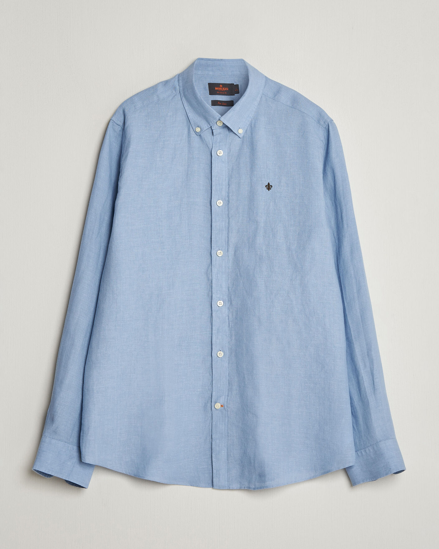 Herre | Skjorter | Morris | Douglas Button Down Linen Shirt Light Blue