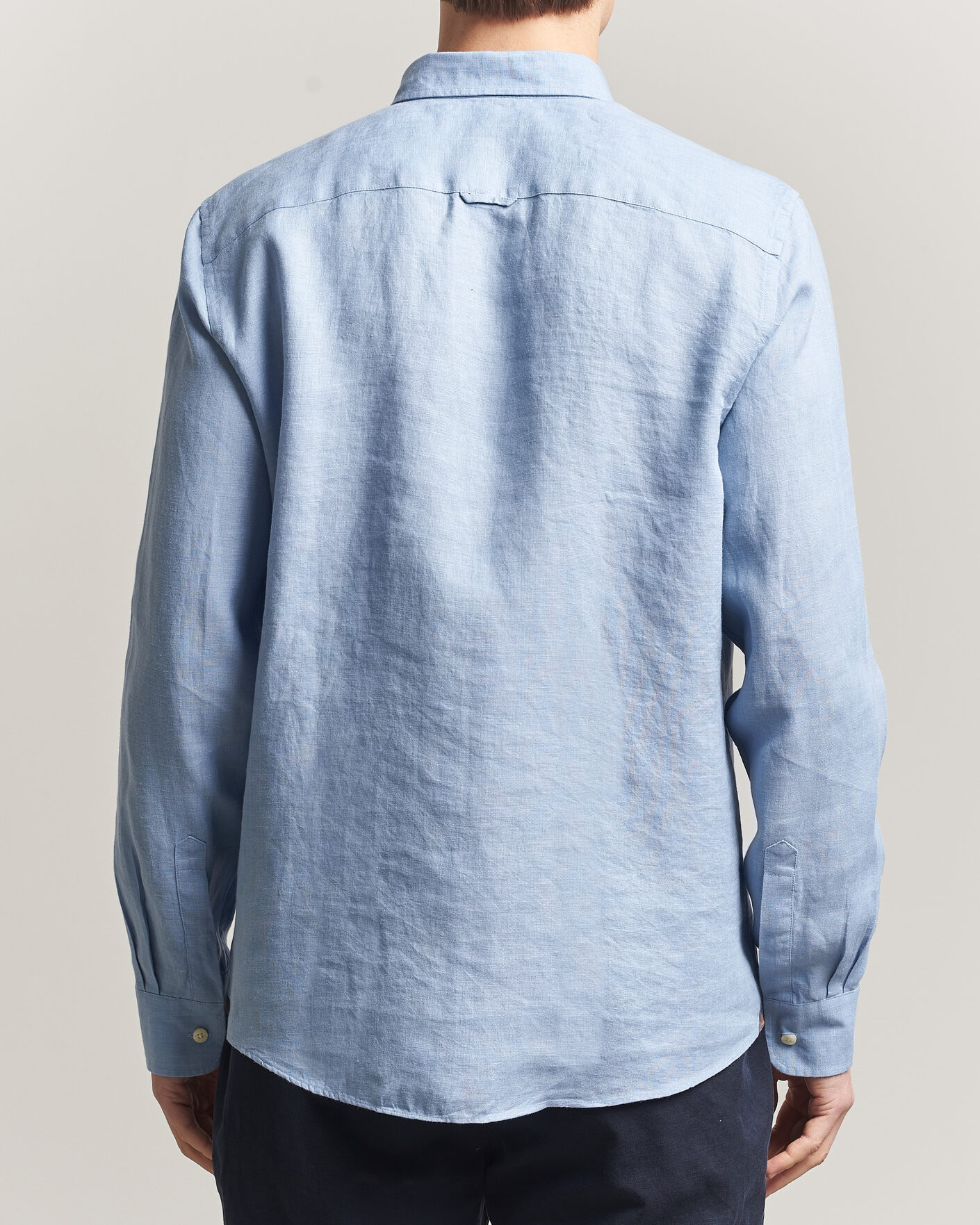 Herre | Skjorter | Morris | Douglas Button Down Linen Shirt Light Blue