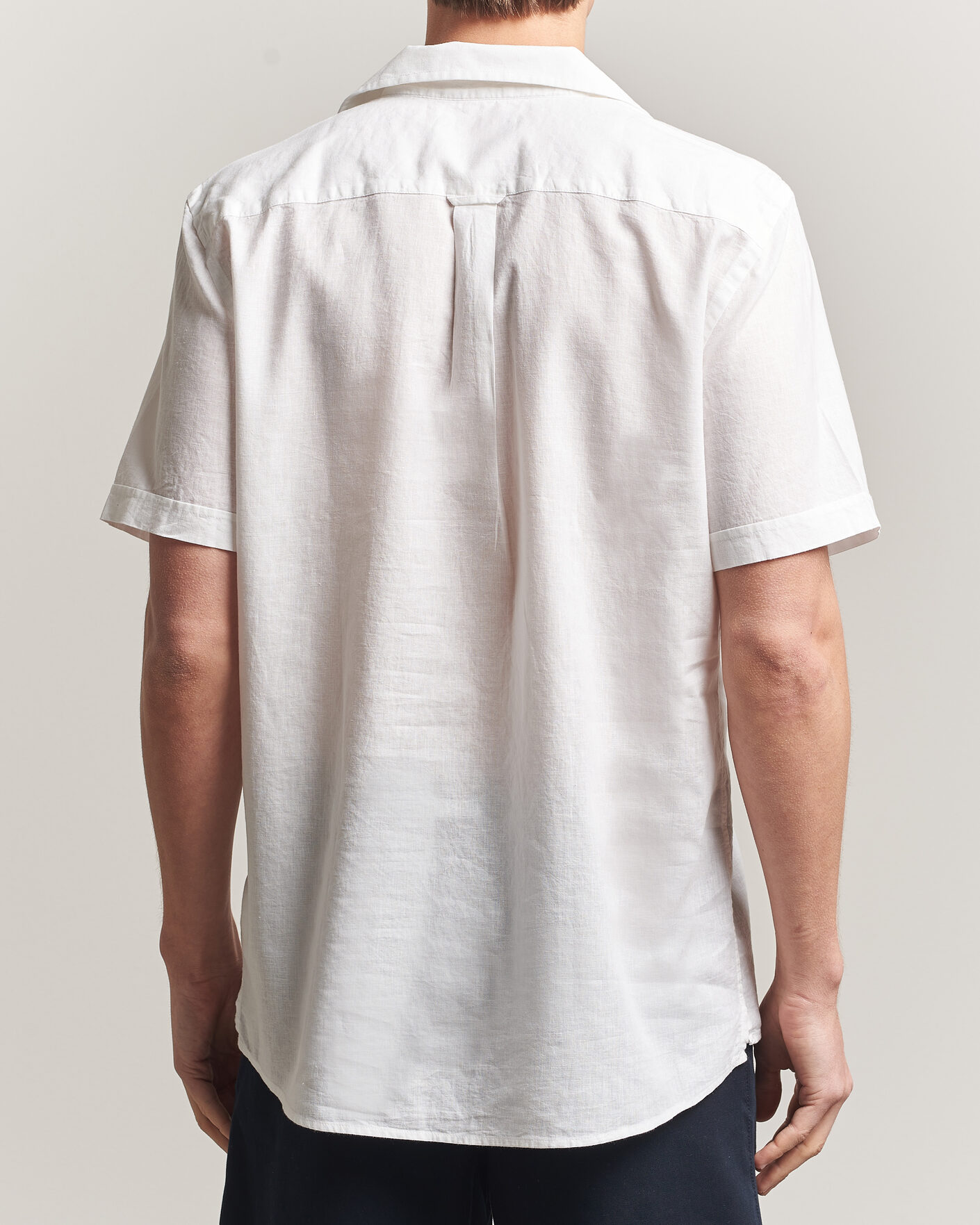 Herre | Skjorter | Morris | Resort Short Sleeve Linen Shirt White