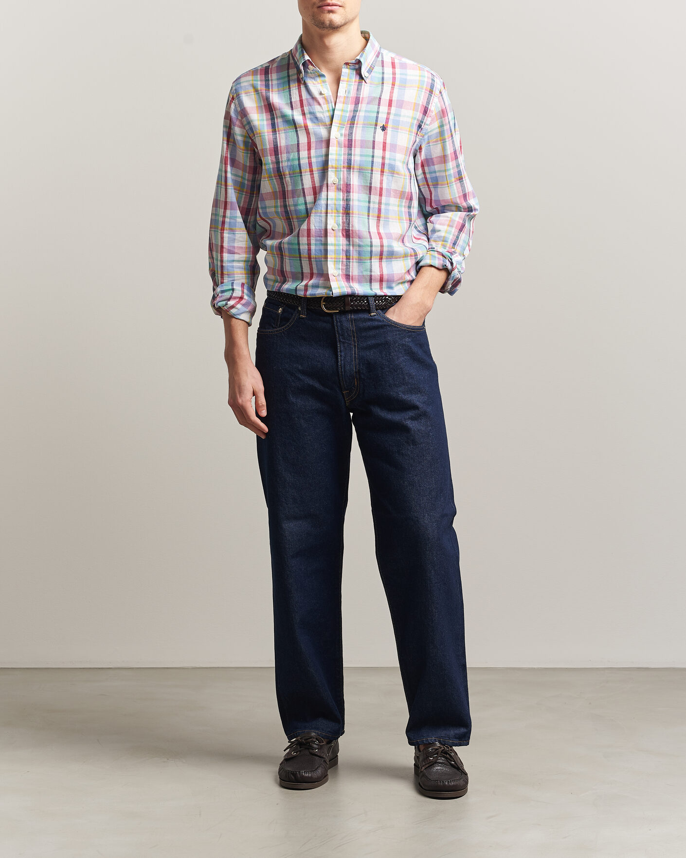 Herre | Skjorter | Morris | Preppy Check Linen Shirt Multi