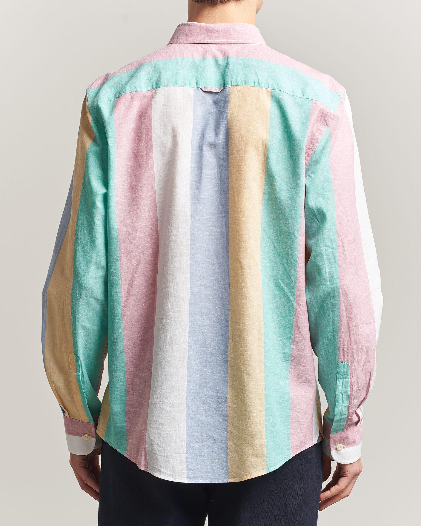 Herre | Skjorter | Morris | Happy Striped Linen Shirt Multi