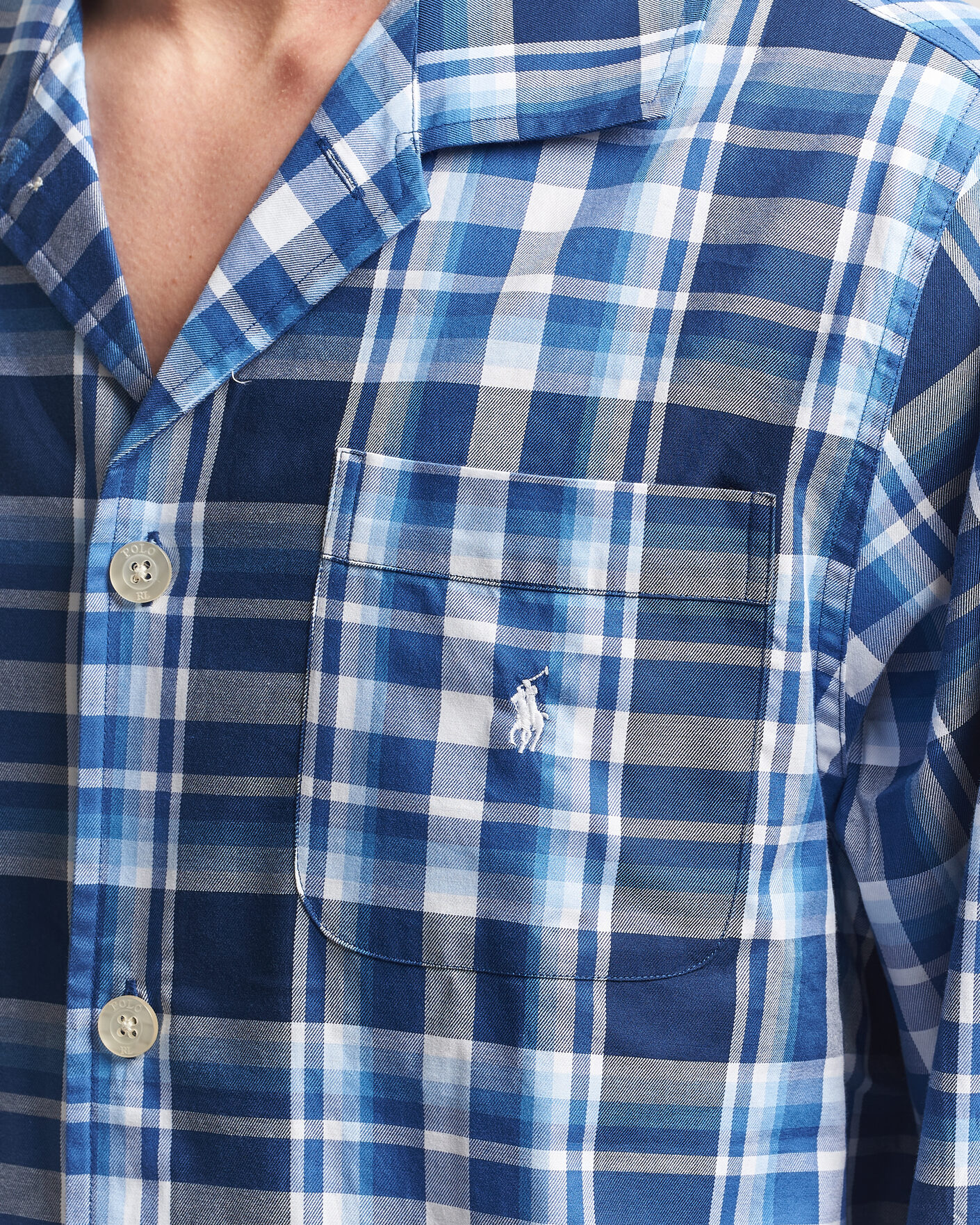 Herre | Pyjamaser og badekåper | Polo Ralph Lauren | Cotton Checked Pyjama Set Blue Multi