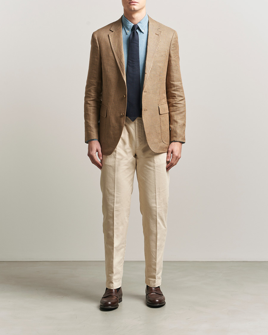 Herre | Dressjakker | Polo Ralph Lauren | Mini Guncheck Blazer Camel Multi