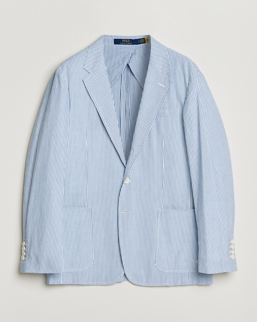 Herre | Dressjakker | Polo Ralph Lauren | Seersucker Sportcoat Bright Blue/White