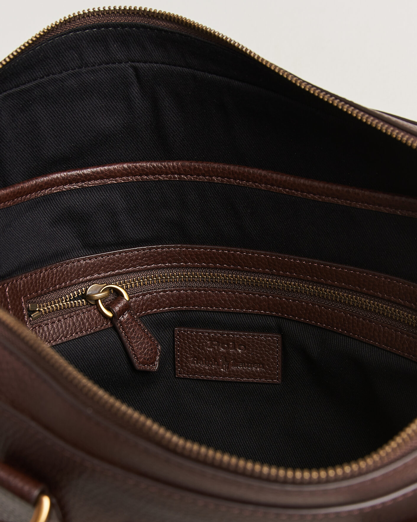 Herre | Vesker | Polo Ralph Lauren | Pebble Leather Briefcase Dark Brown