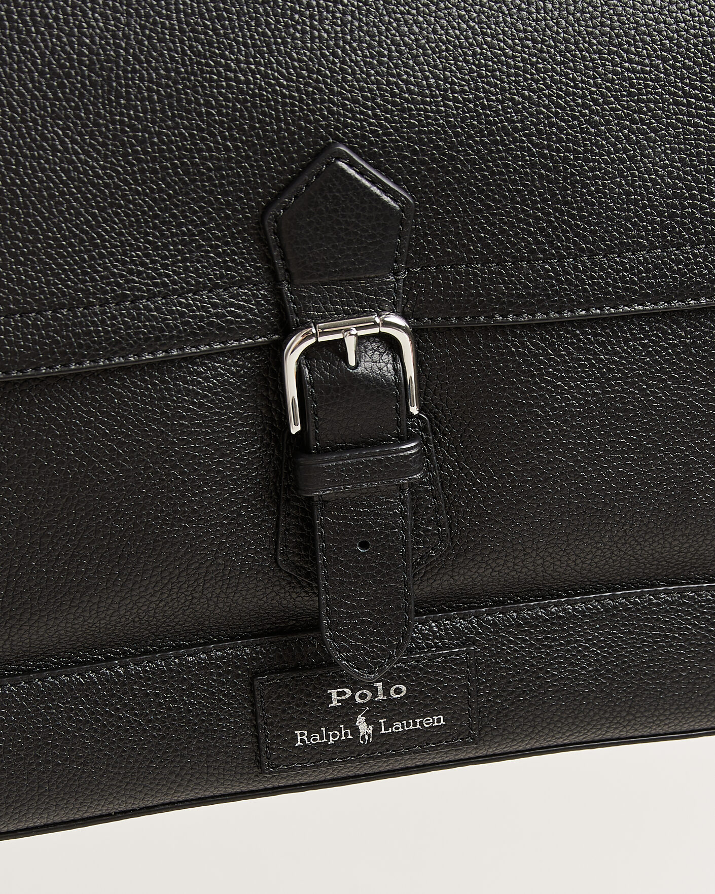 Herre | Vesker | Polo Ralph Lauren | Pebble Leather Messenger Bag Black