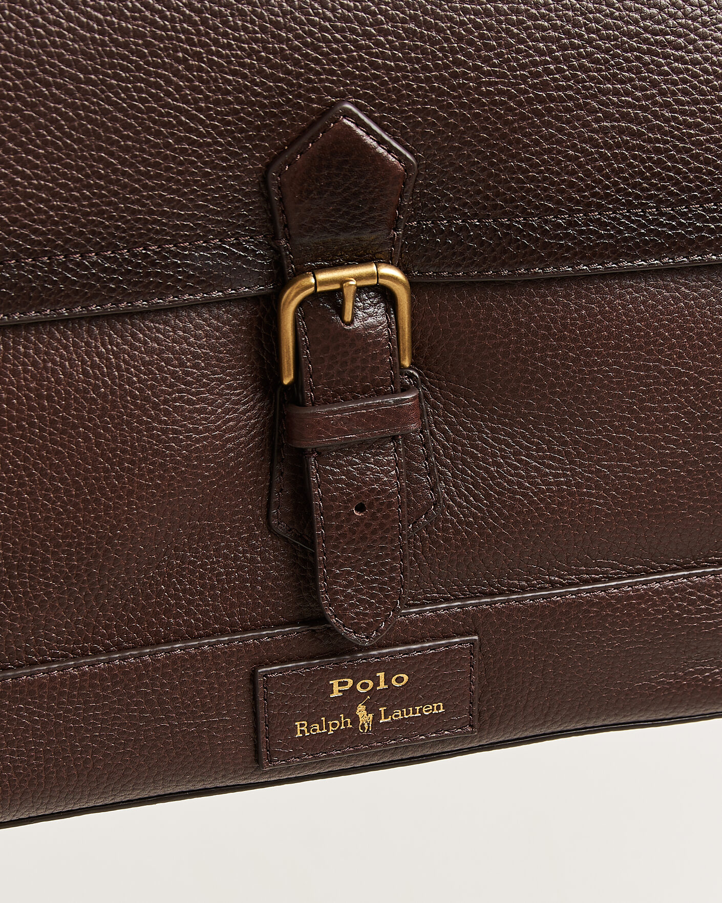 Herre | Vesker | Polo Ralph Lauren | Pebble Leather Messenger Bag Dark Brown