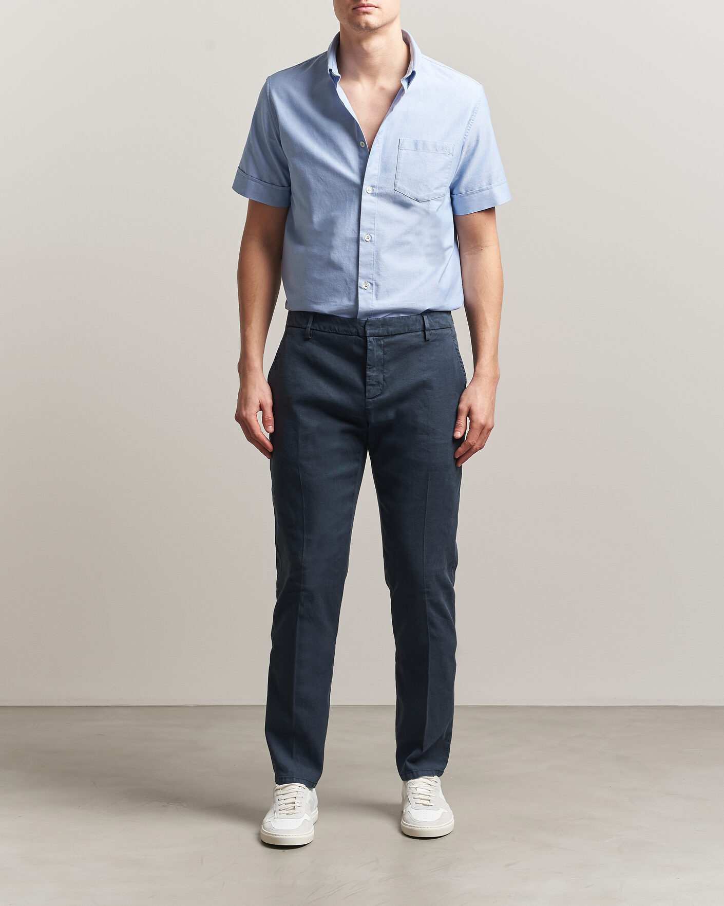 Herre | Bukser | Dondup | Spiritisimo Linen Stretch Chinos Navy