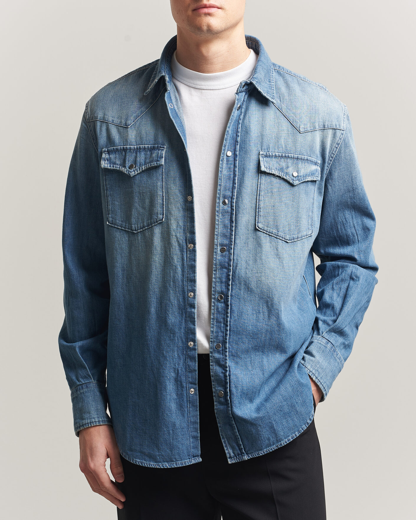 Herre | Skjorter | Dondup | Regular Fit Denim Shirt Medium Blue