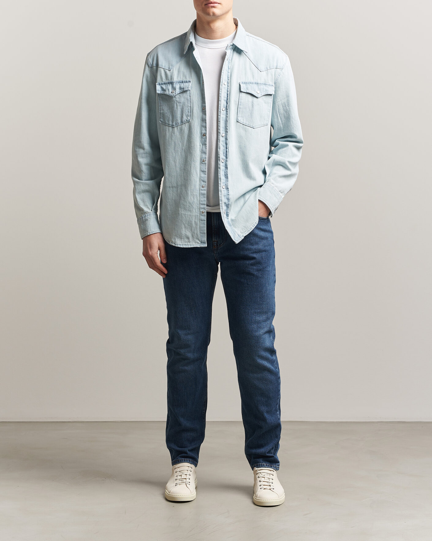 Herre | Skjorter | Dondup | Regular Fit Denim Shirt Light Blue