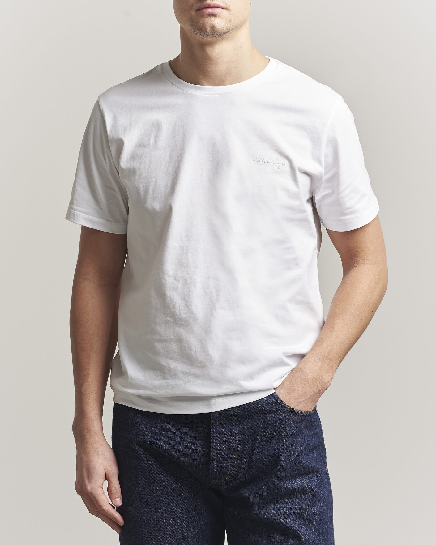 Herre | T-Shirts | Dondup | Logo Crew Neck T-Shirt White