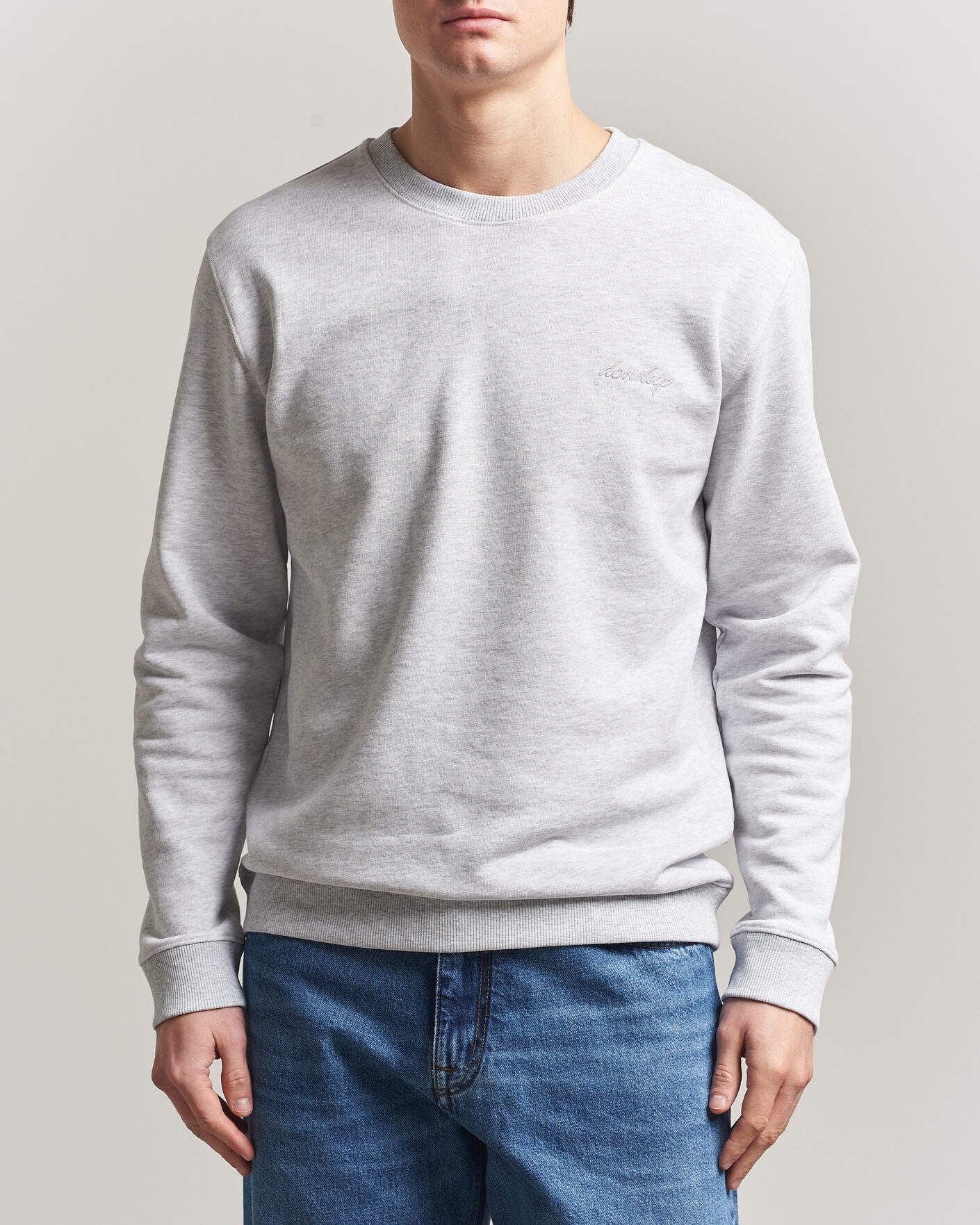 Herre | Gensere | Dondup | Logo Crew Neck Sweatshirt Light Grey Melange