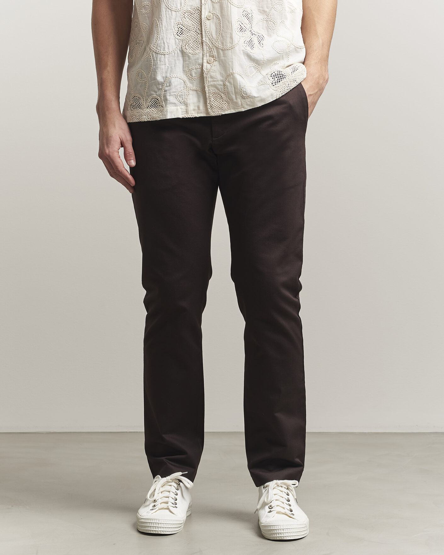 Herre | Bukser | NN07 | Theo Regular Fit Stretch Chinos Deep Truffle