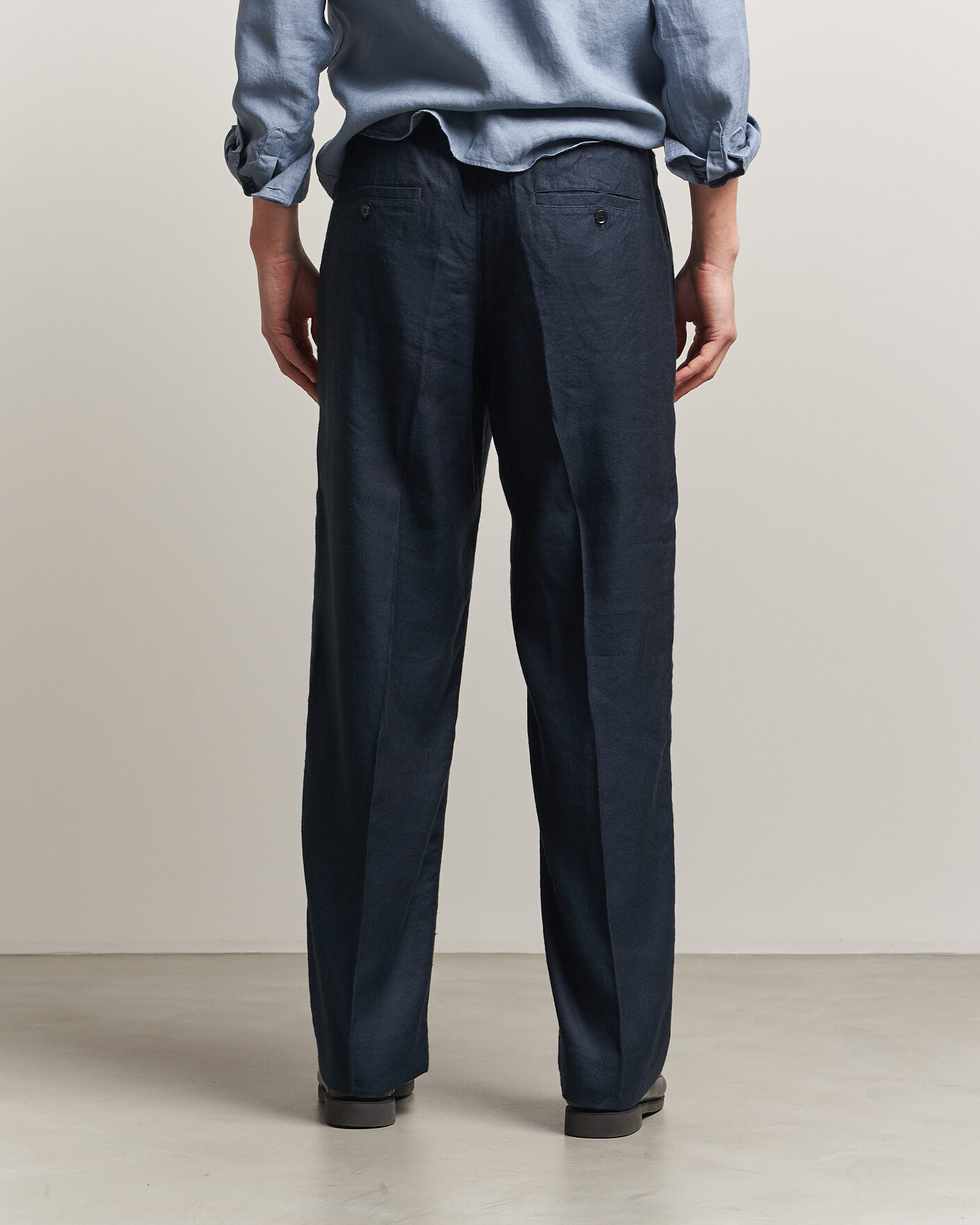 Herre | Bukser | NN07 | Kay Linen/Viscose Drawstring Trousers Deep Navy