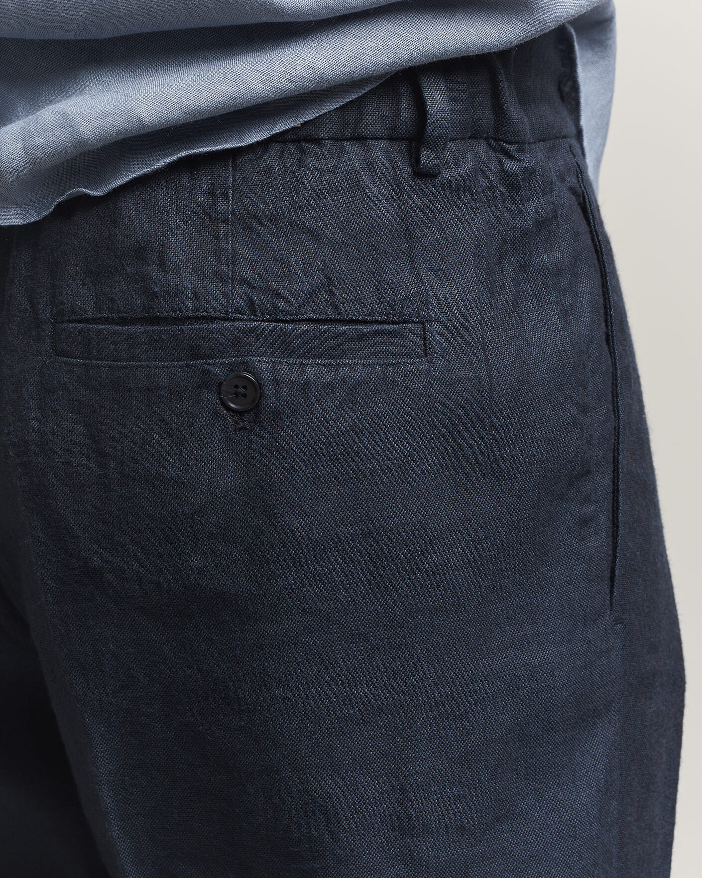 Herre | Bukser | NN07 | Kay Linen/Viscose Drawstring Trousers Deep Navy