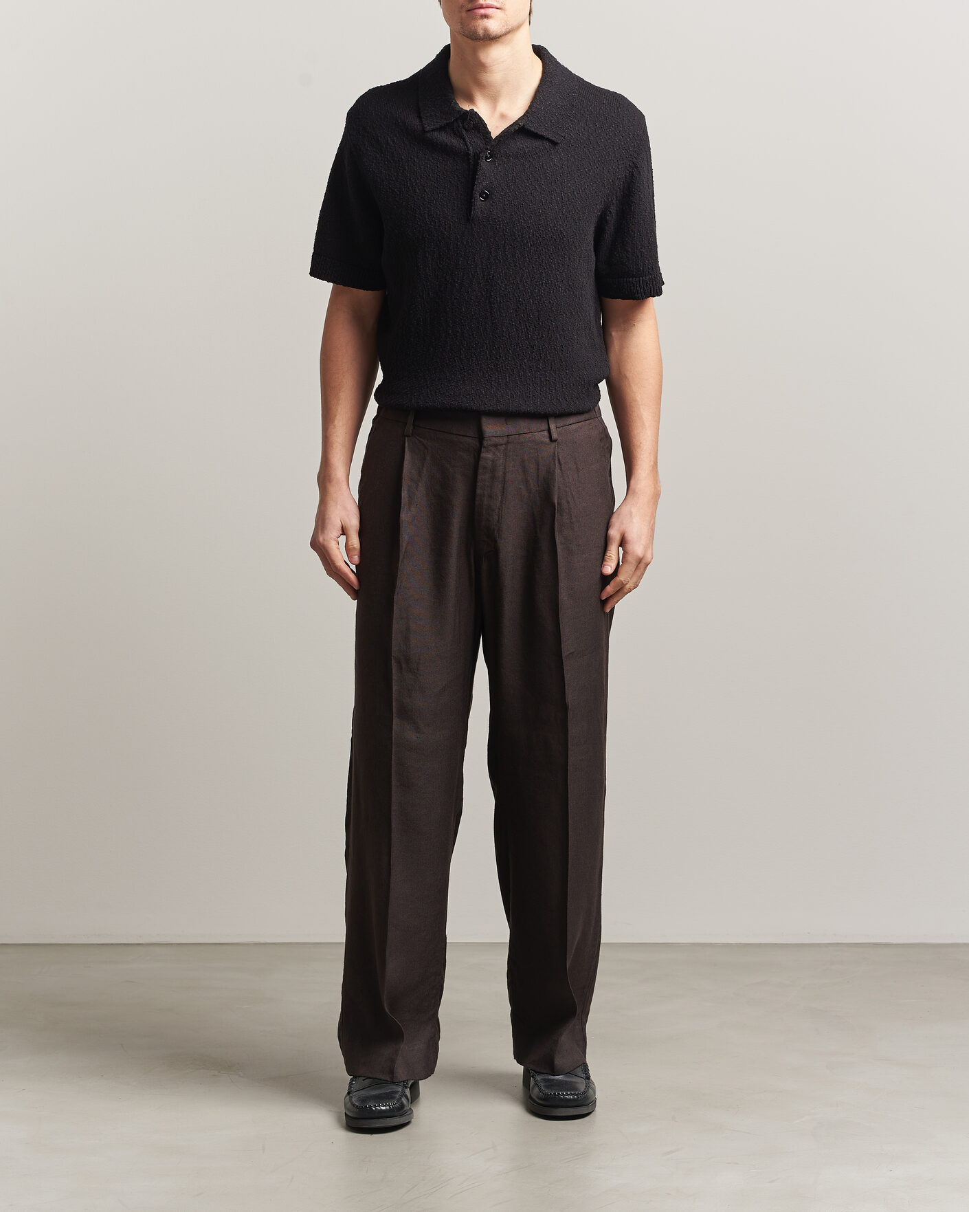 Herre | Bukser | NN07 | Kay Linen/Viscose Drawstring Trousers Deep Truffle