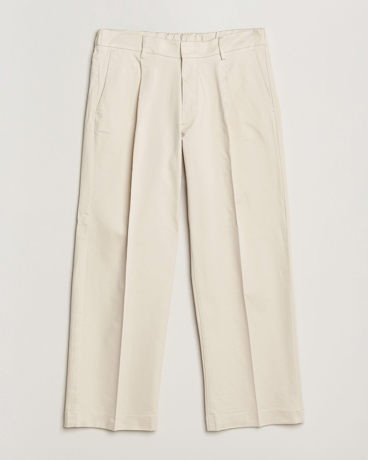 Herre | Bukser | NN07 | Kay Cotton Pleated Trousers Ivory