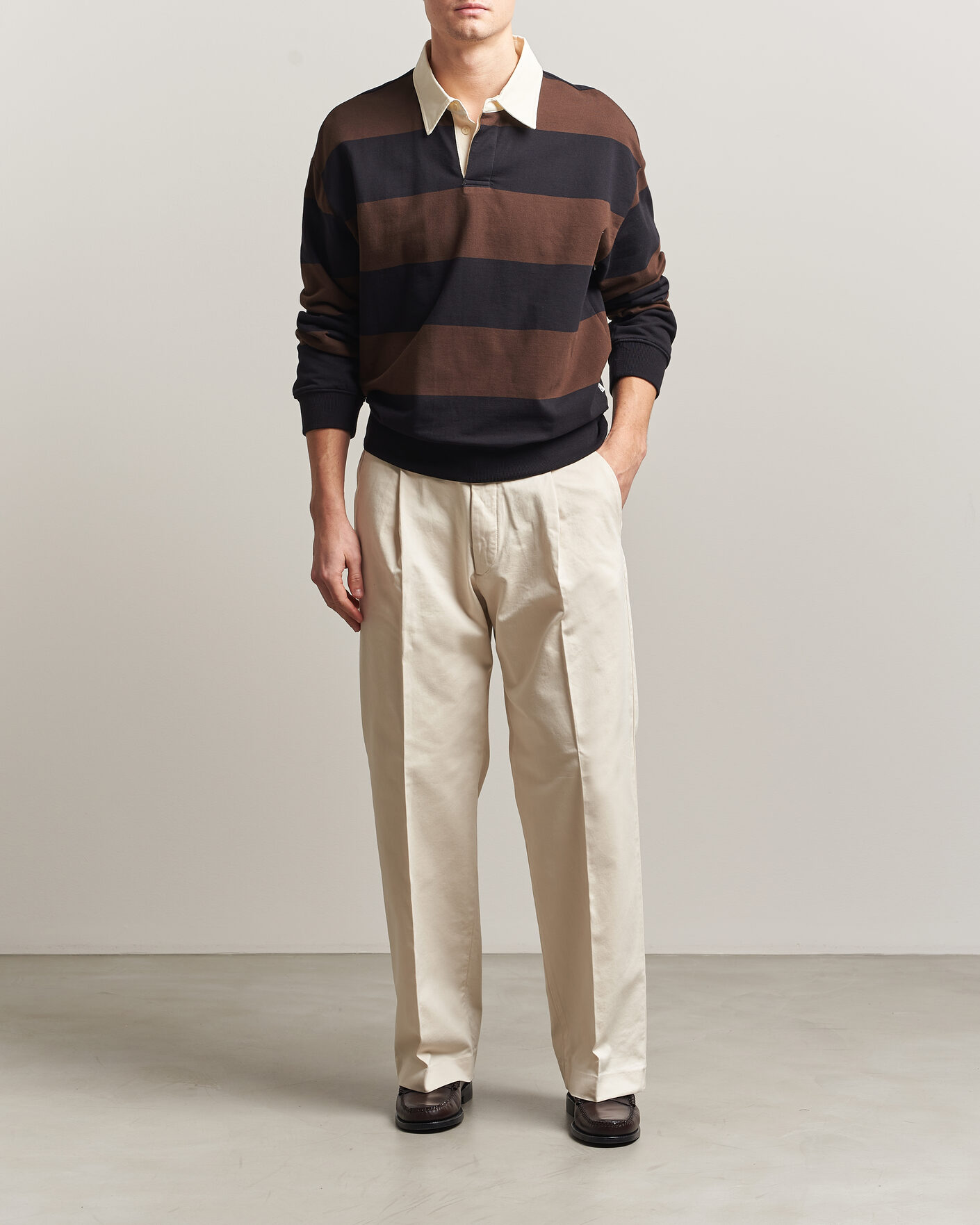 Herre | Bukser | NN07 | Kay Cotton Pleated Trousers Ivory