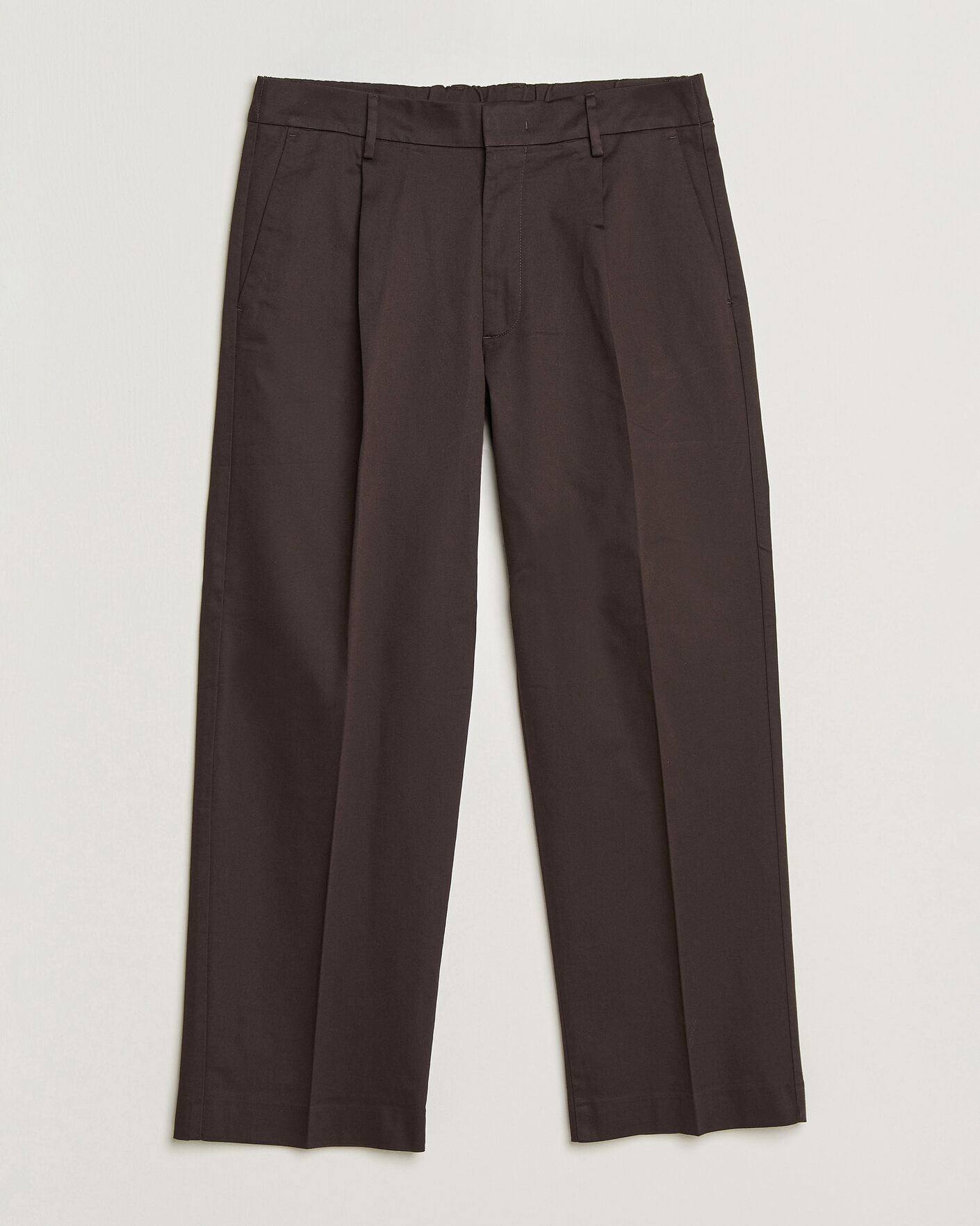 Herre | Bukser | NN07 | Kay Cotton Pleated Trousers Deep Truffle