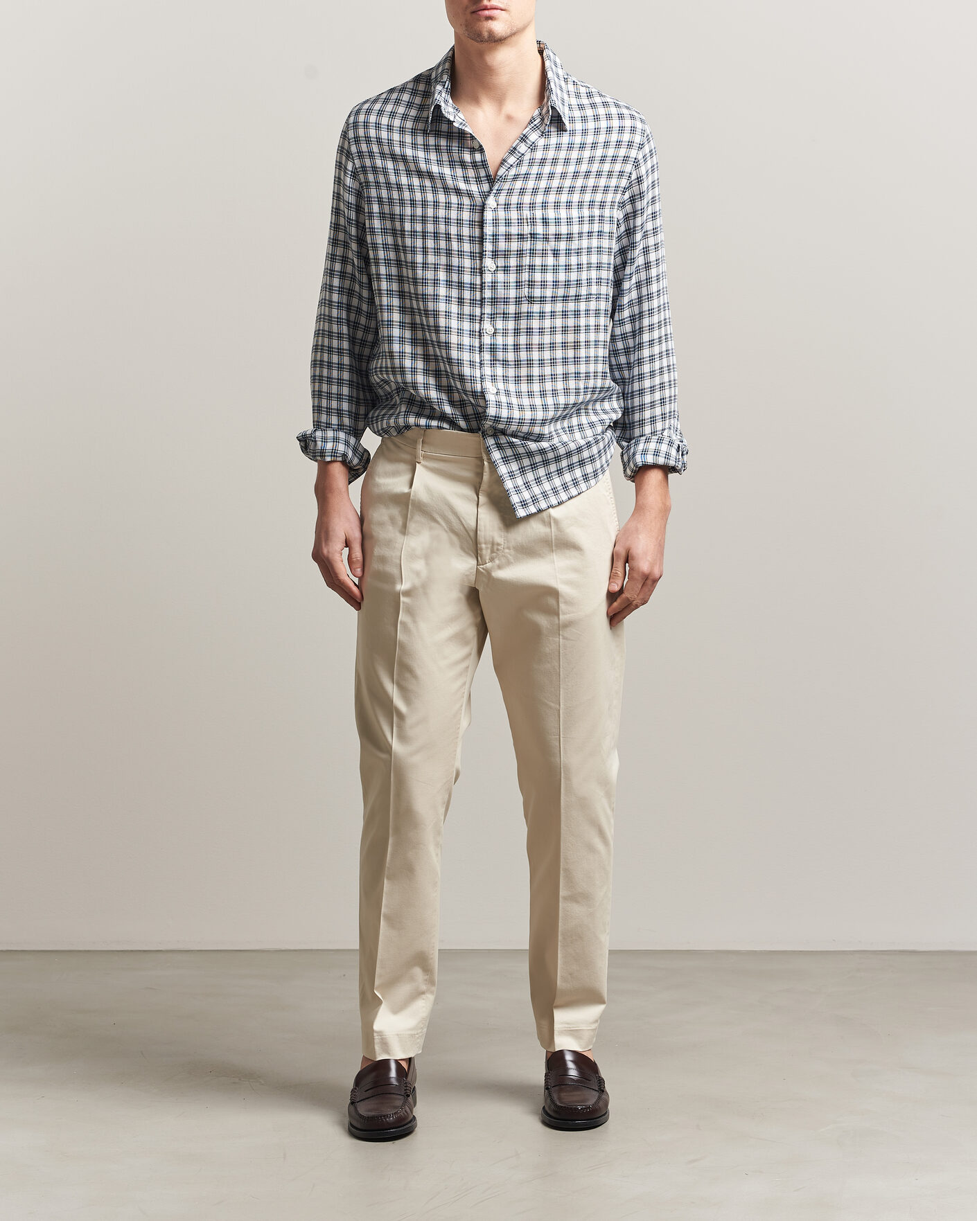 Herre | Bukser | NN07 | Bill Pleated Trousers Ivory