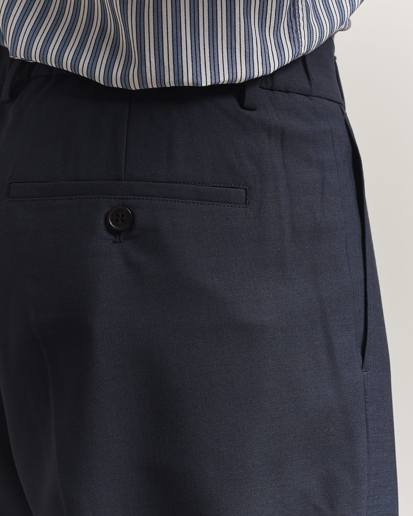 Herre | Bukser | NN07 | Kay Summer Wool Drawstring Trousers Deep Navy