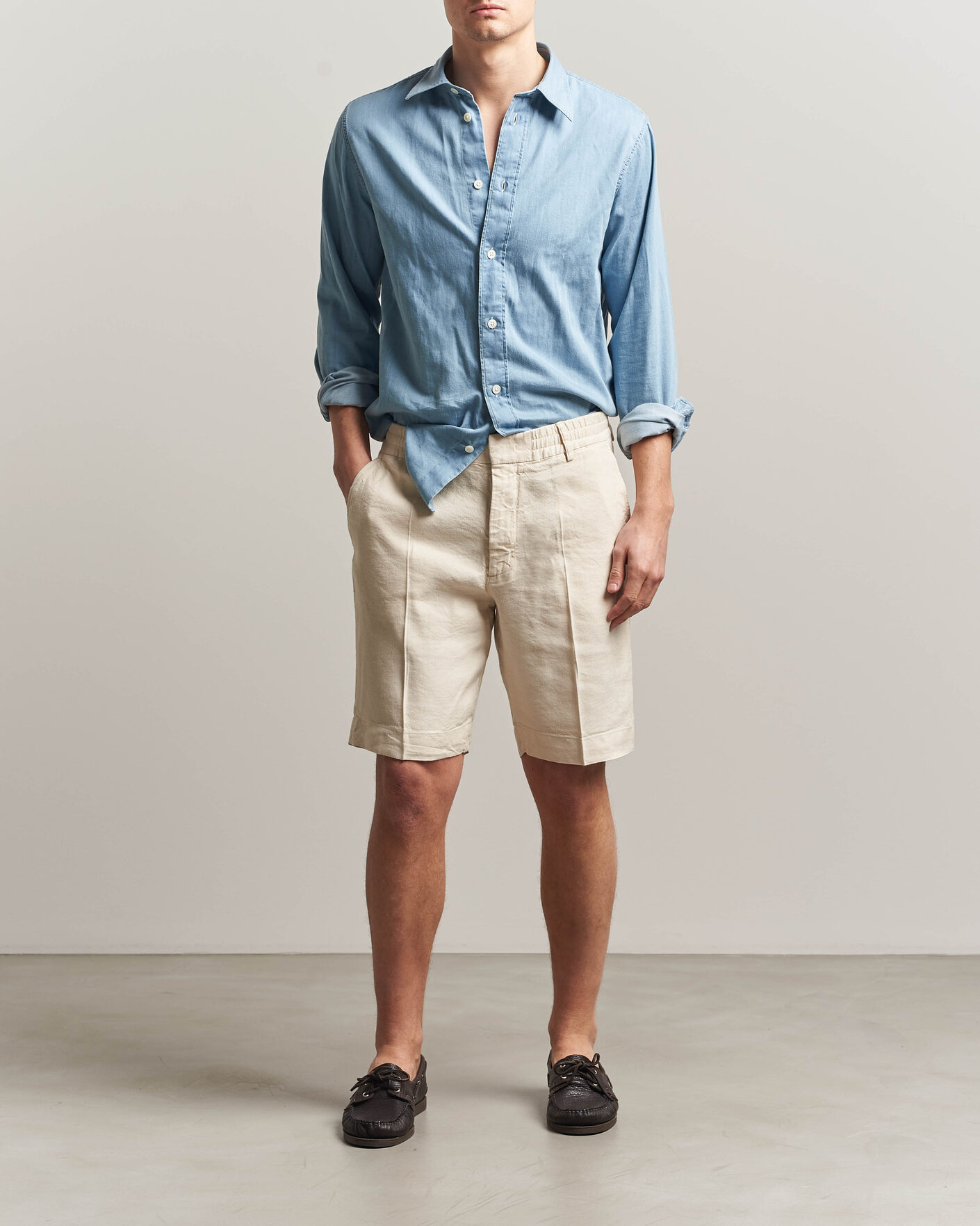 Herre | Shorts | NN07 | Billie Linen/Viscose Drawstring Shorts Ivory