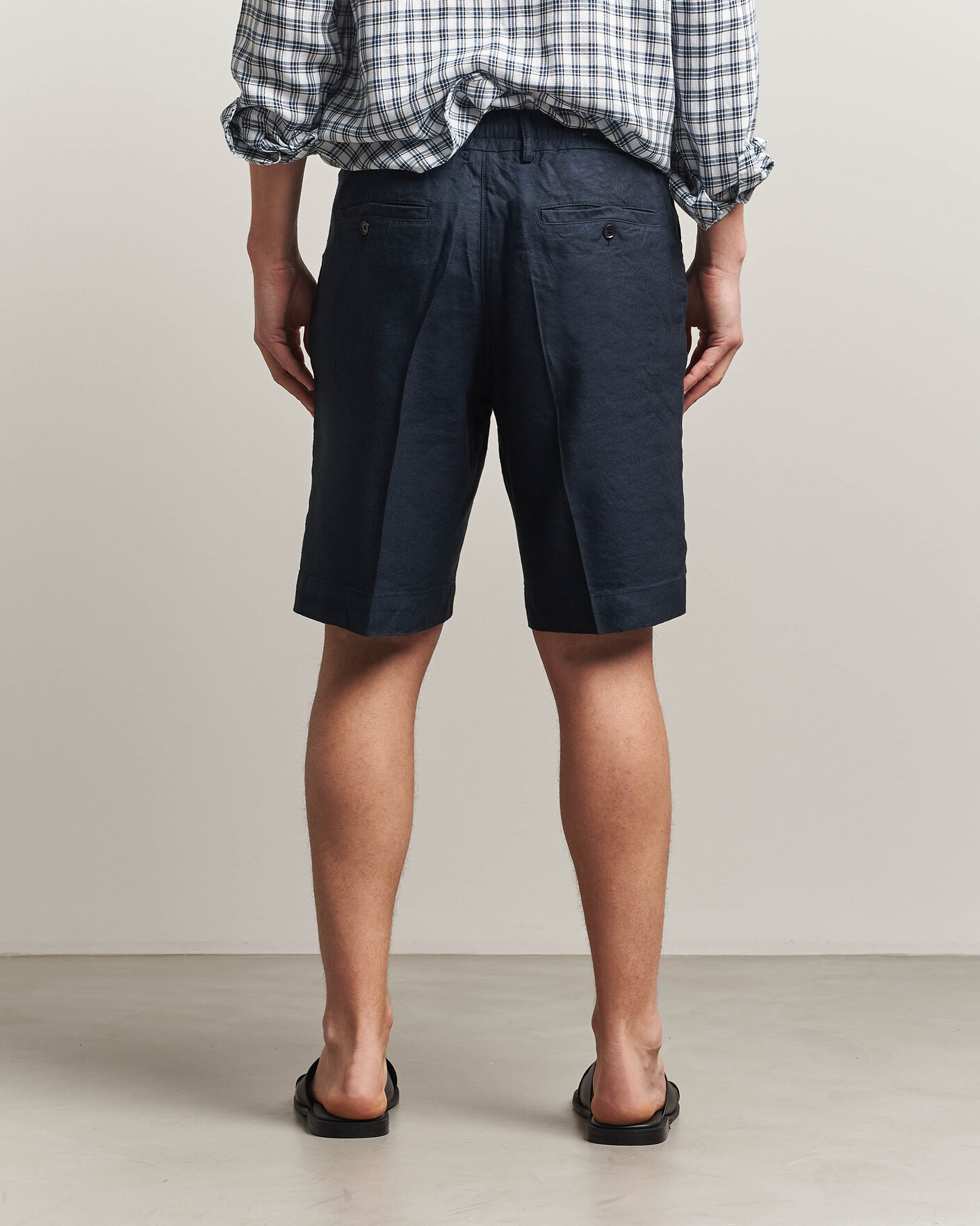Herre | Shorts | NN07 | Billie Linen/Viscose Drawstring Shorts Deep Navy