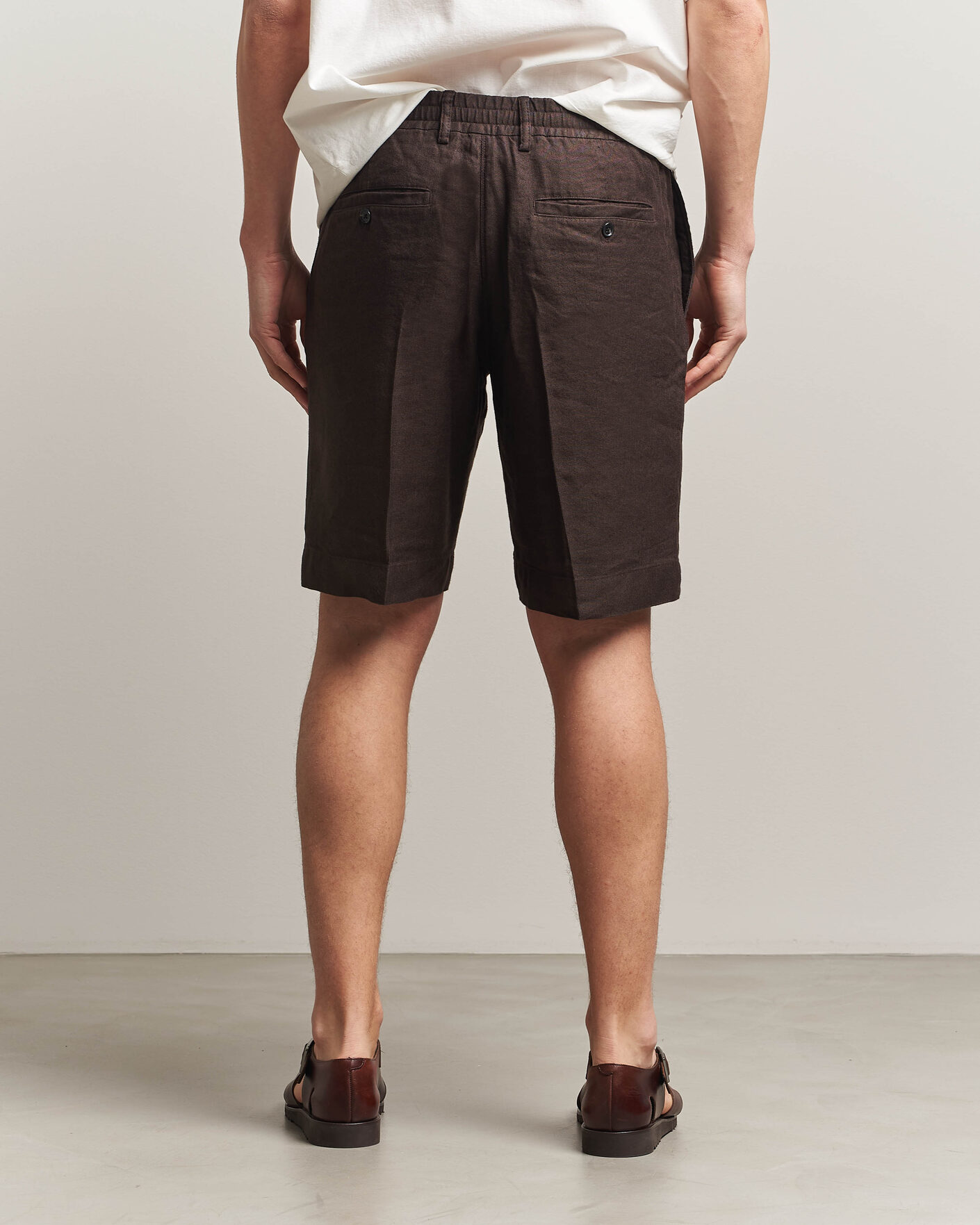 Herre | Shorts | NN07 | Billie Linen/Viscose Drawstring Shorts Deep Truffle