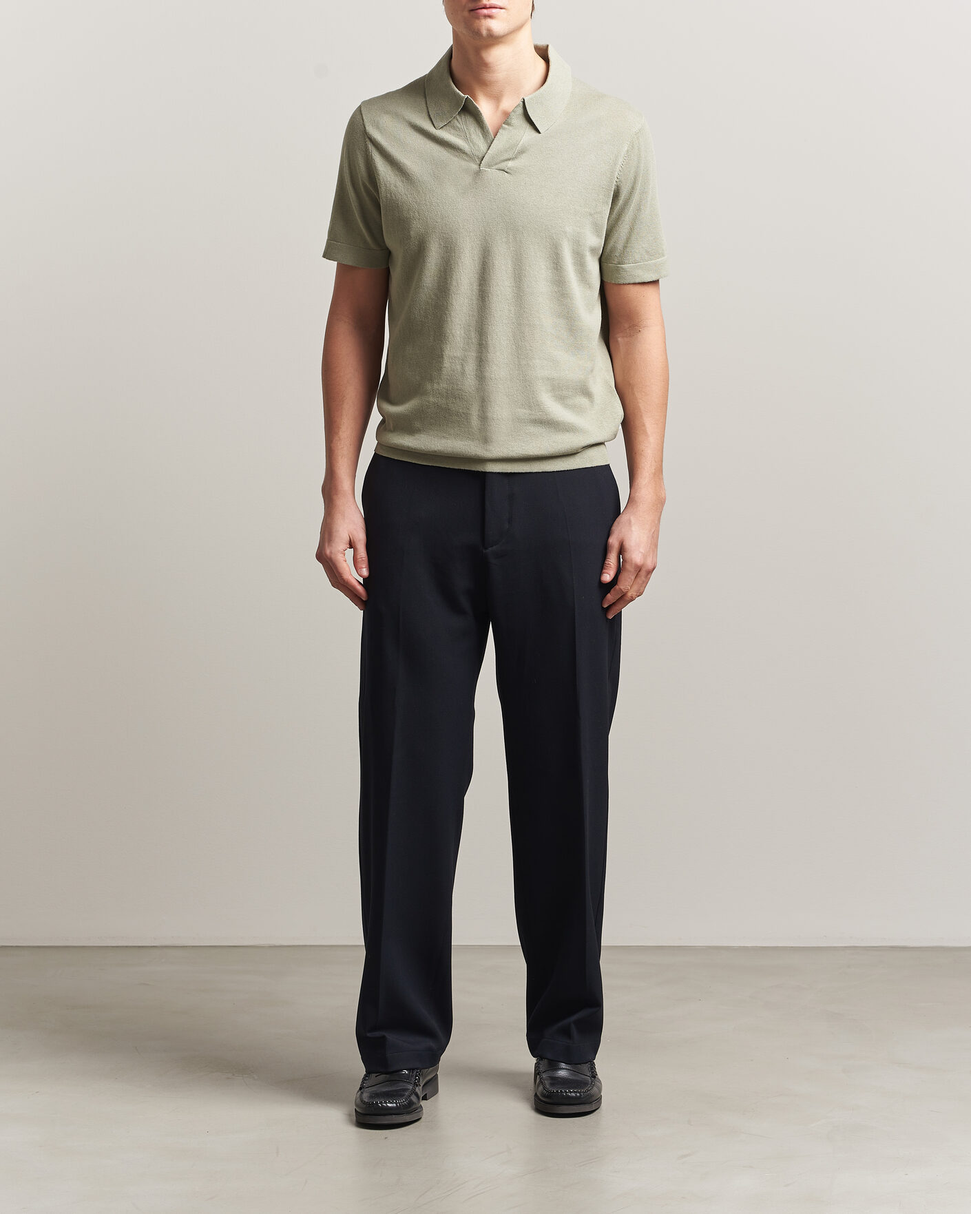 Herre | Pikéer | NN07 | Ryan Cotton/Linen Polo Sage Green