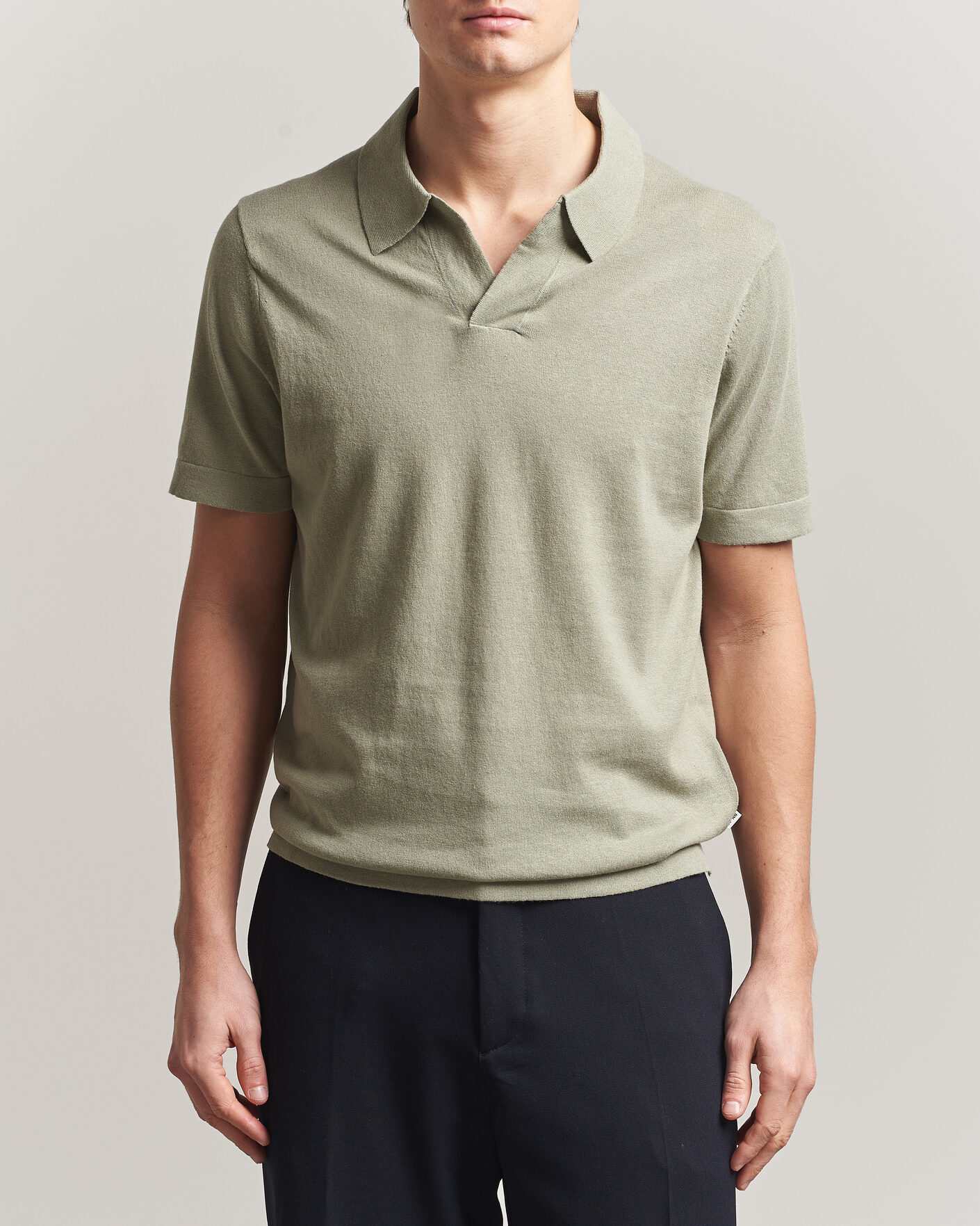 Herre | Pikéer | NN07 | Ryan Cotton/Linen Polo Sage Green