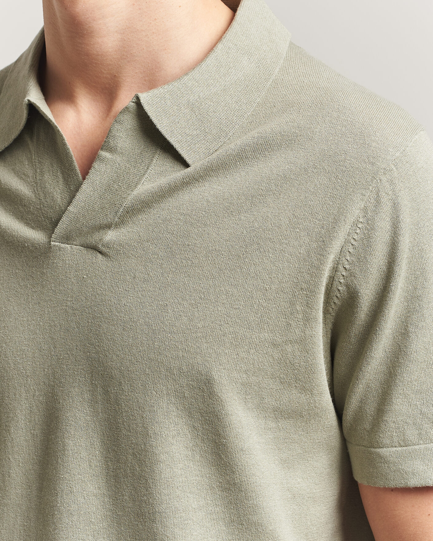 Herre | Pikéer | NN07 | Ryan Cotton/Linen Polo Sage Green