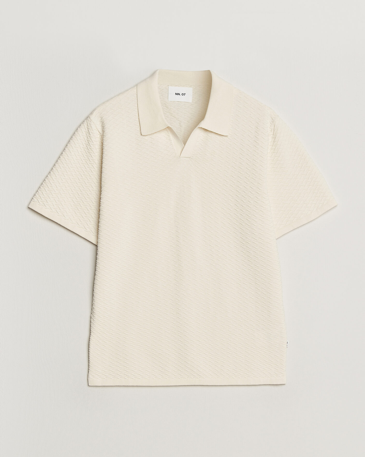 Herre | Pikéer | NN07 | Paul Structured Knitted Polo Ivory