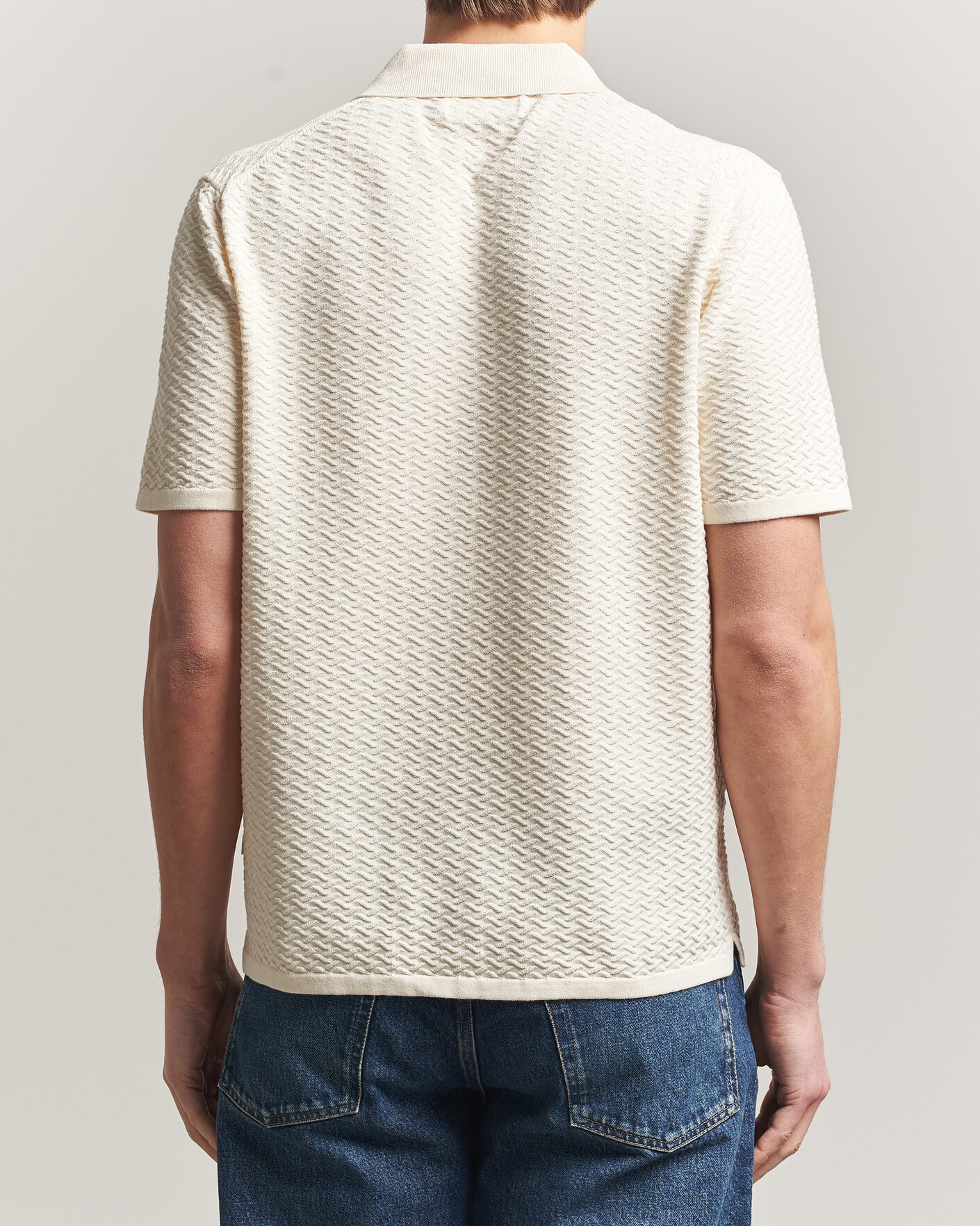Herre | Pikéer | NN07 | Paul Structured Knitted Polo Ivory