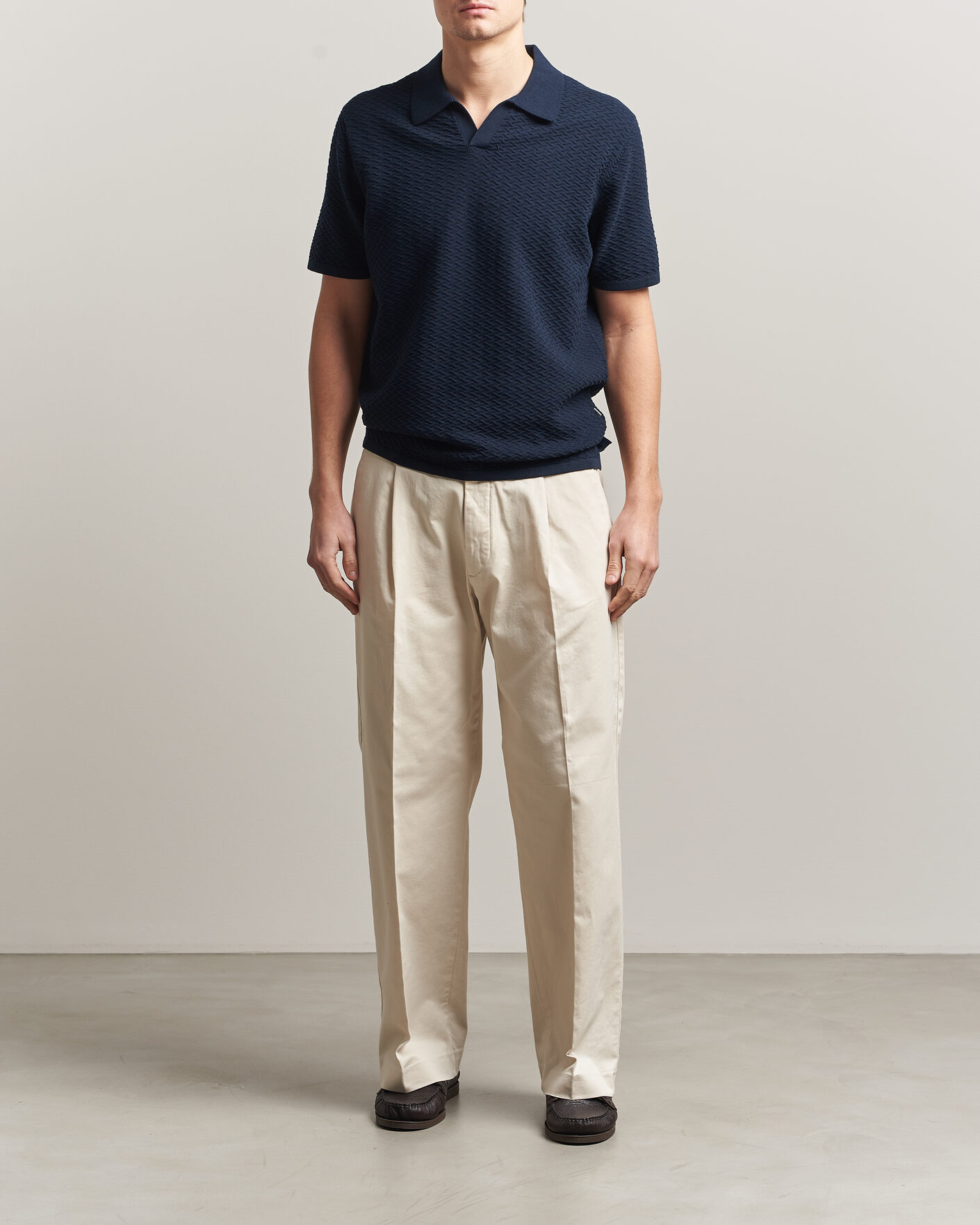 Herre | Pikéer | NN07 | Paul Structured Knitted Polo Navy Blue