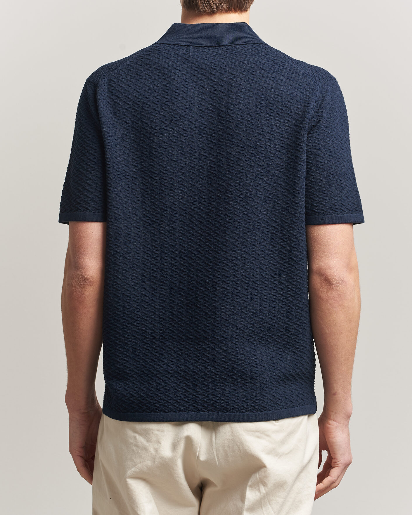 Herre | Pikéer | NN07 | Paul Structured Knitted Polo Navy Blue